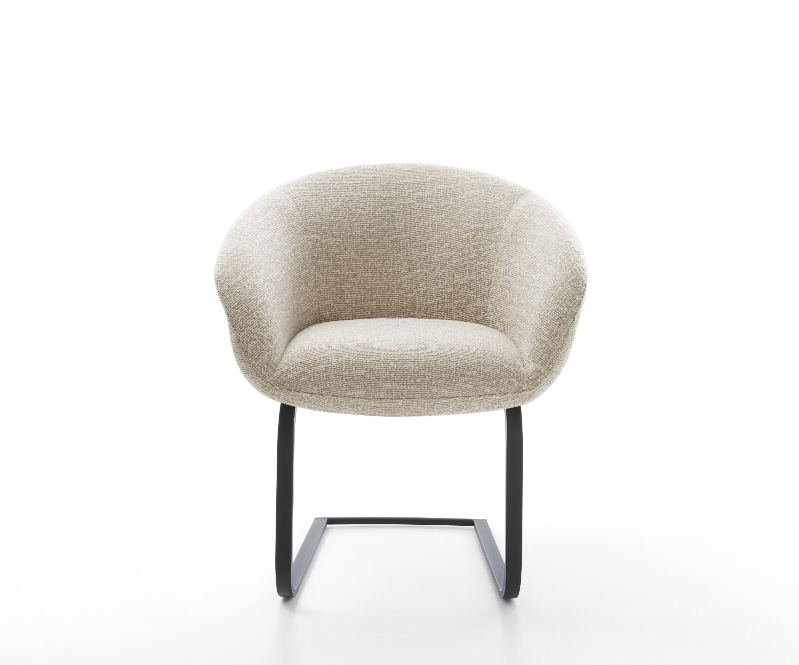 Cantilever Vinka-Flex avec accoudoirs tissu tissé doux beige pied cantilever plat noir resorts ensachés 2