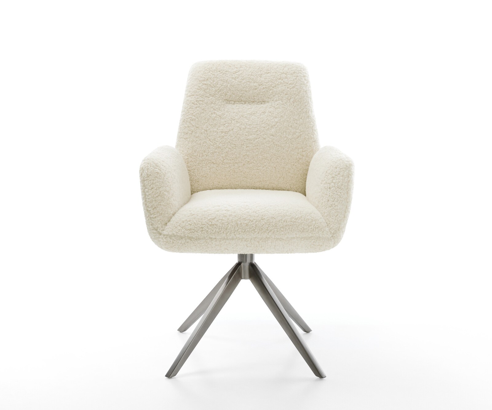 Chaise-pivotante Zoa-Flex tissu teddy beige pied croisé large grafiete pivotement sur 360° fonction bascule ressorts ensachés 2
