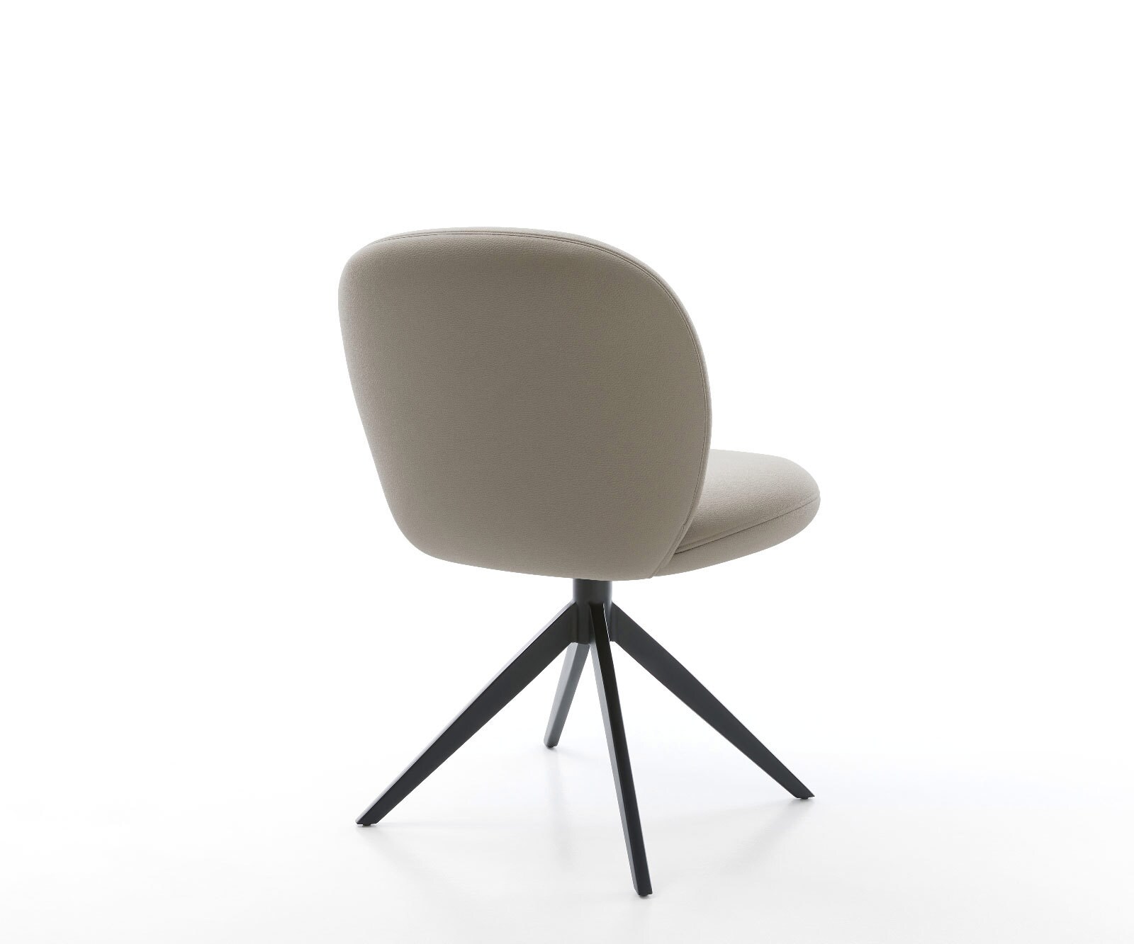 Chaise-pivotante Nube-Flex cuir de vache couleur boue pied croisé large noir pivotement sur 360° fonction bascule ressorts ensachés 4