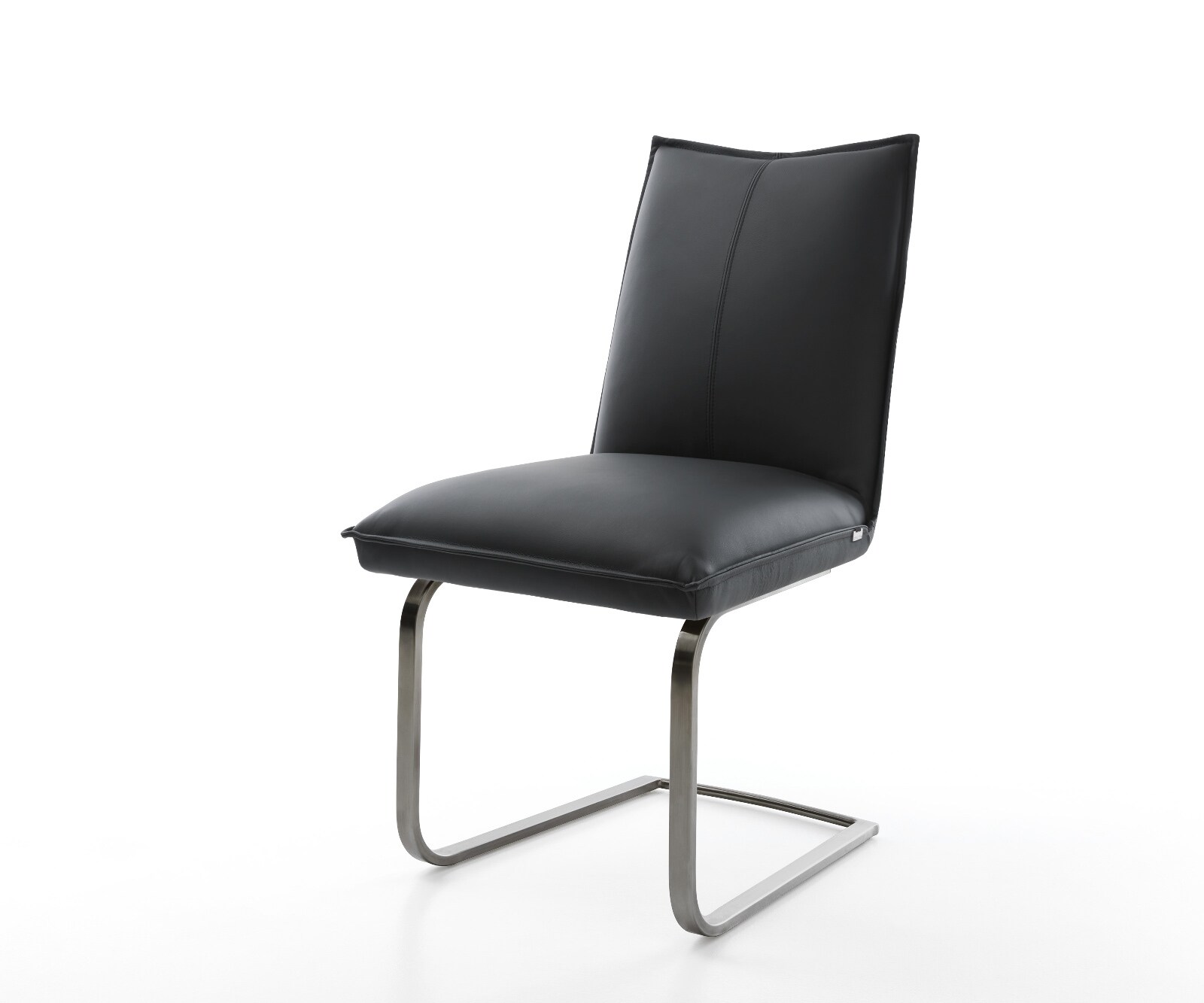 Cantilever Lelio-Flex cuir de vache noir pied cantilever plat grafiete ressorts ensachés 1