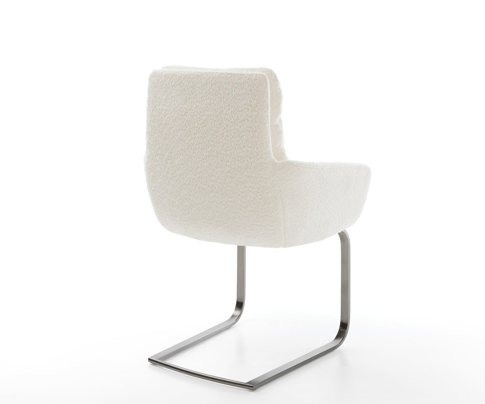 Cantilever Abelia-Flex avec accoudoirs bouclé blanc pied cantilever plat grafiete 5