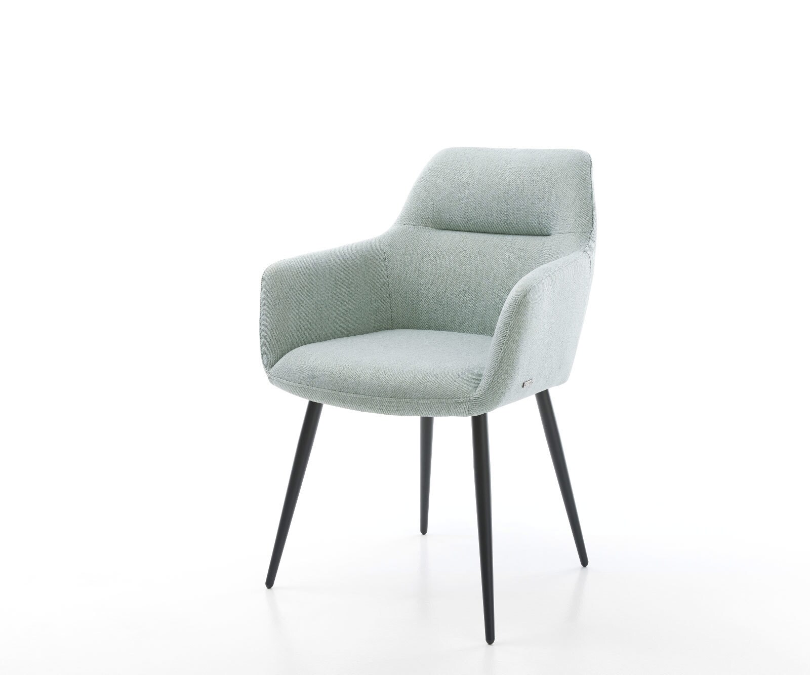 Chaise-de-salle-à-manger Pejo-Flex rayures Vert menthe 4 pieds coniques noir ressorts ensachés