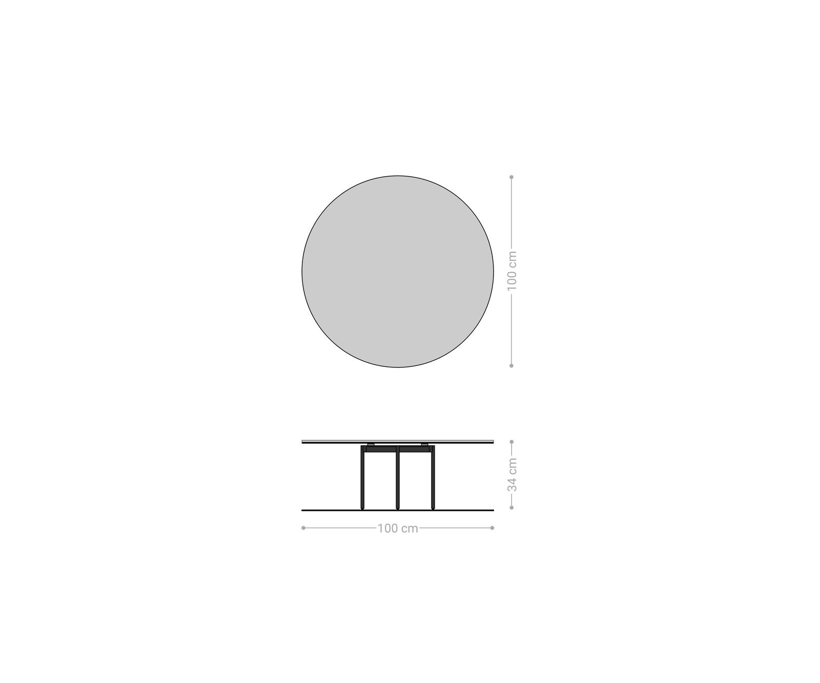 Table basse Edge rond 100x100 cm céramique Laminam® Emperador Extra Lucidato brun foncé Trive acier inoxydable brossé 5