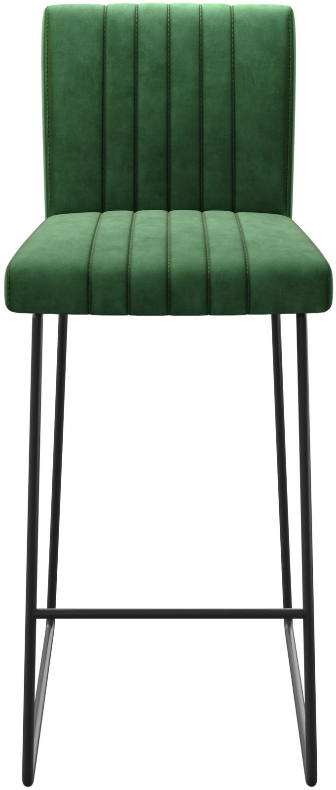 Chaise-de-bar Luiga-Flex velours vert cadre de patins métal 3