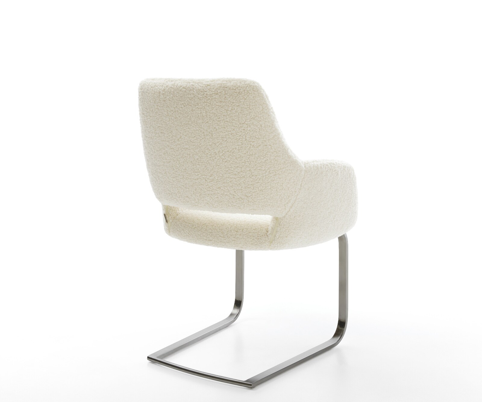 Cantilever Yago-Flex avec accoudoirs tissu teddy beige pied cantilever plat grafiete resorts ensachés 5