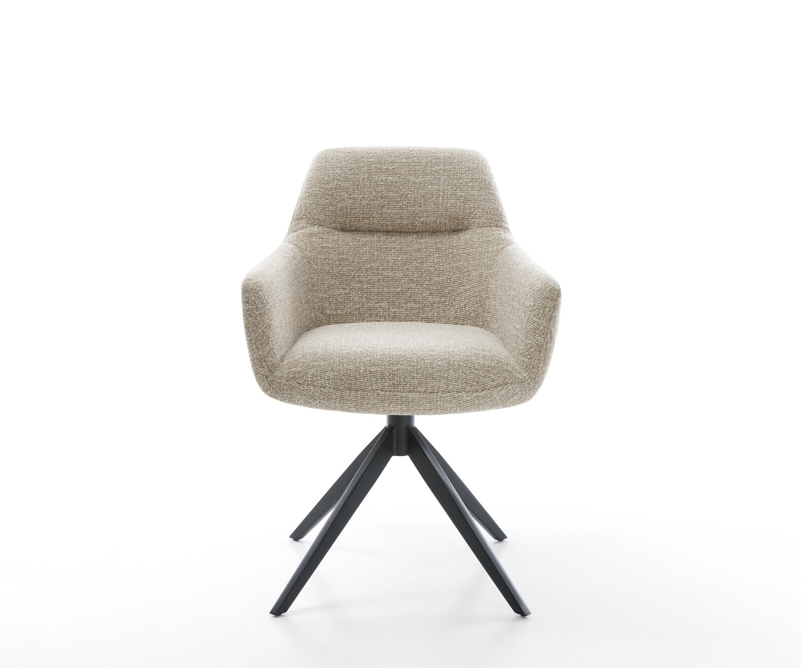 Chaise-pivotante Pejo-Flex tissu tissé doux beige pied croisé large noir pivotement sur 360° fonction bascule resorts ensachés 2