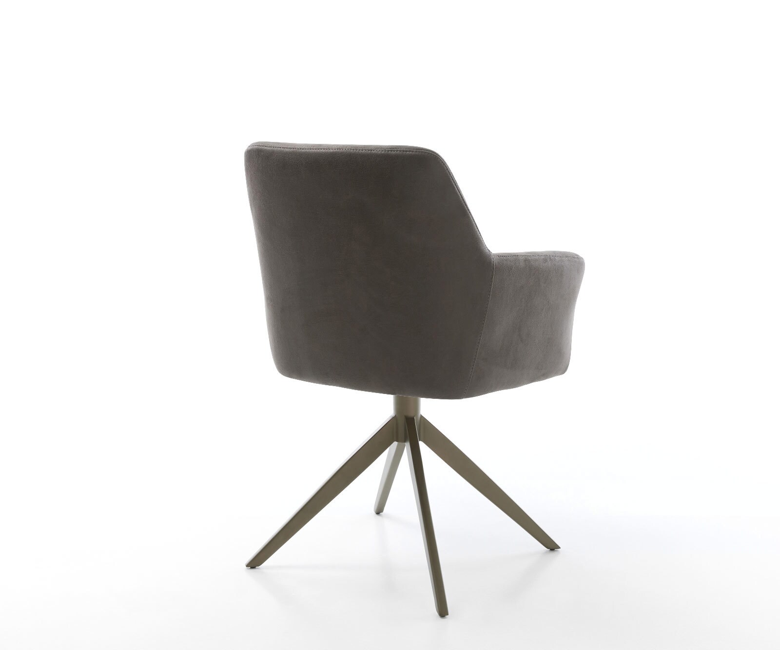 Chaise-pivotante Xana-Flex microvelours anthracite vintage pied croisé large aspect titane pivotement sur 360° fonction bascule ressorts ensachés 4