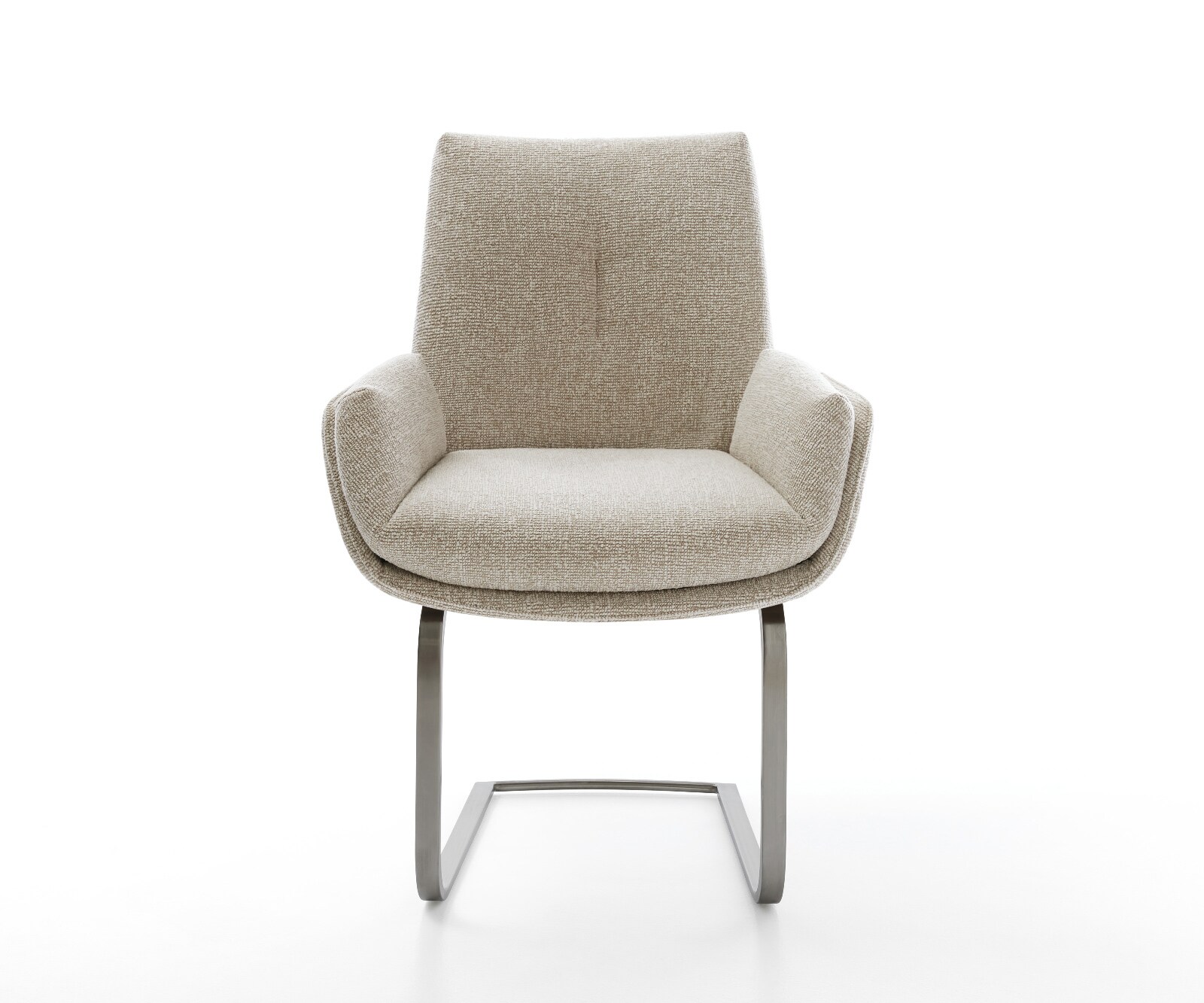 Cantilever Clea-Flex tissu tissé doux beige pied cantilever plat grafiete 2