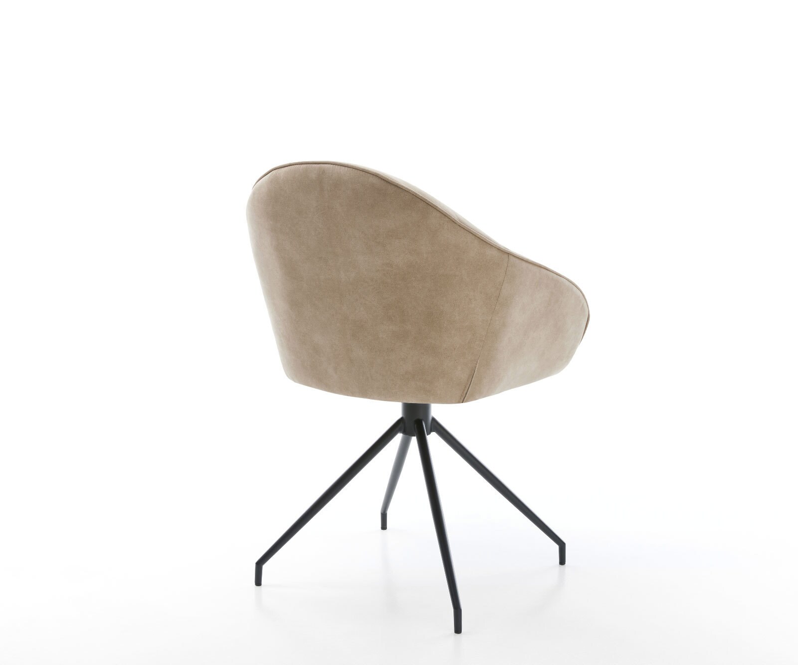 Chaise-de-salle-à-manger Gaio-Flex microvelours beige vintage pied croisé conique noir 5