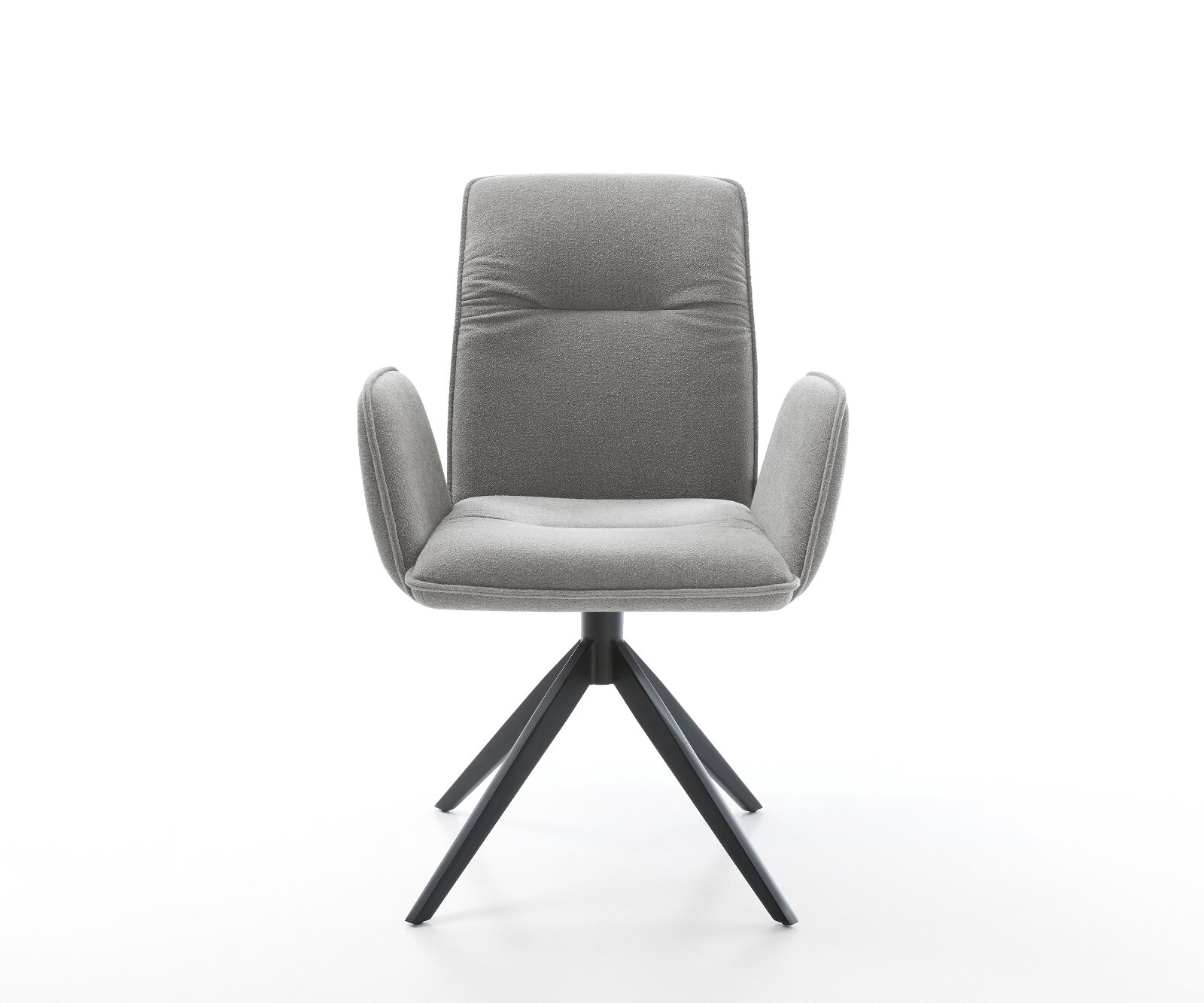 Chaise-pivotante Vinja-Flex tissu structuré doux gris pied croisé large noir pivotement sur 360° fonction bascule 2