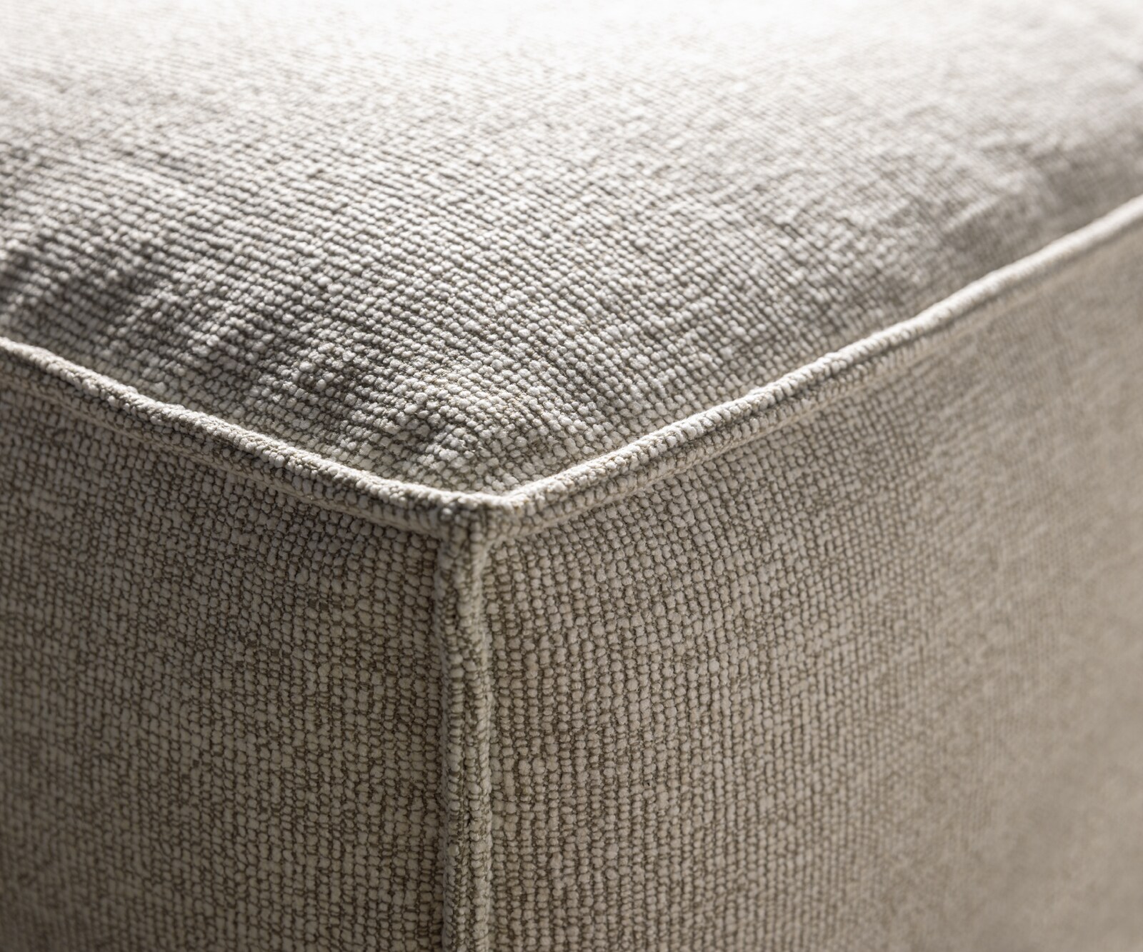 Bigsofa Freestyle 280x110 cm Tissu tissé doux Beige couture passepoilée 4