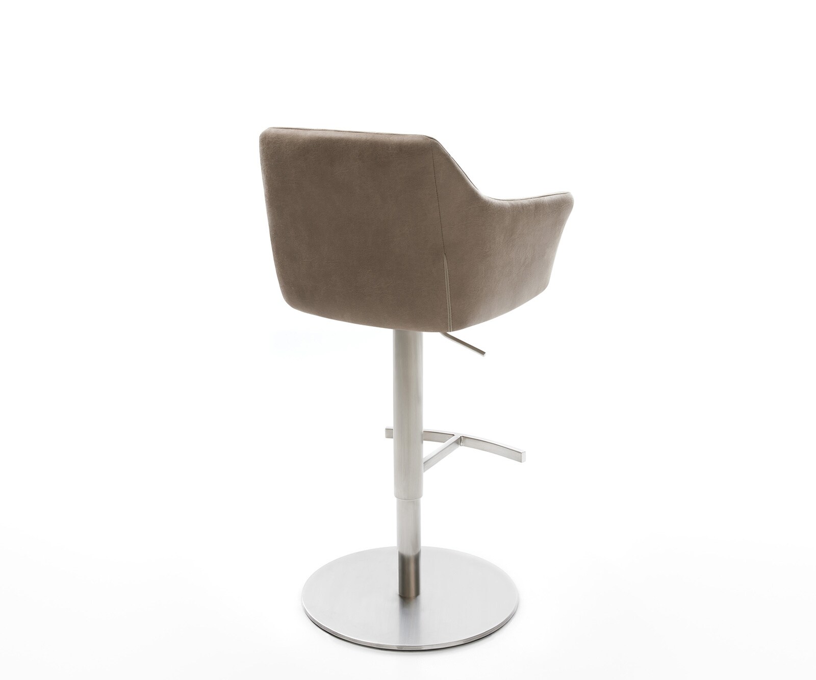Chaise-de-bar Yulo-Flex vintage taupe base tournante réglable en haut acier inoxydable 4