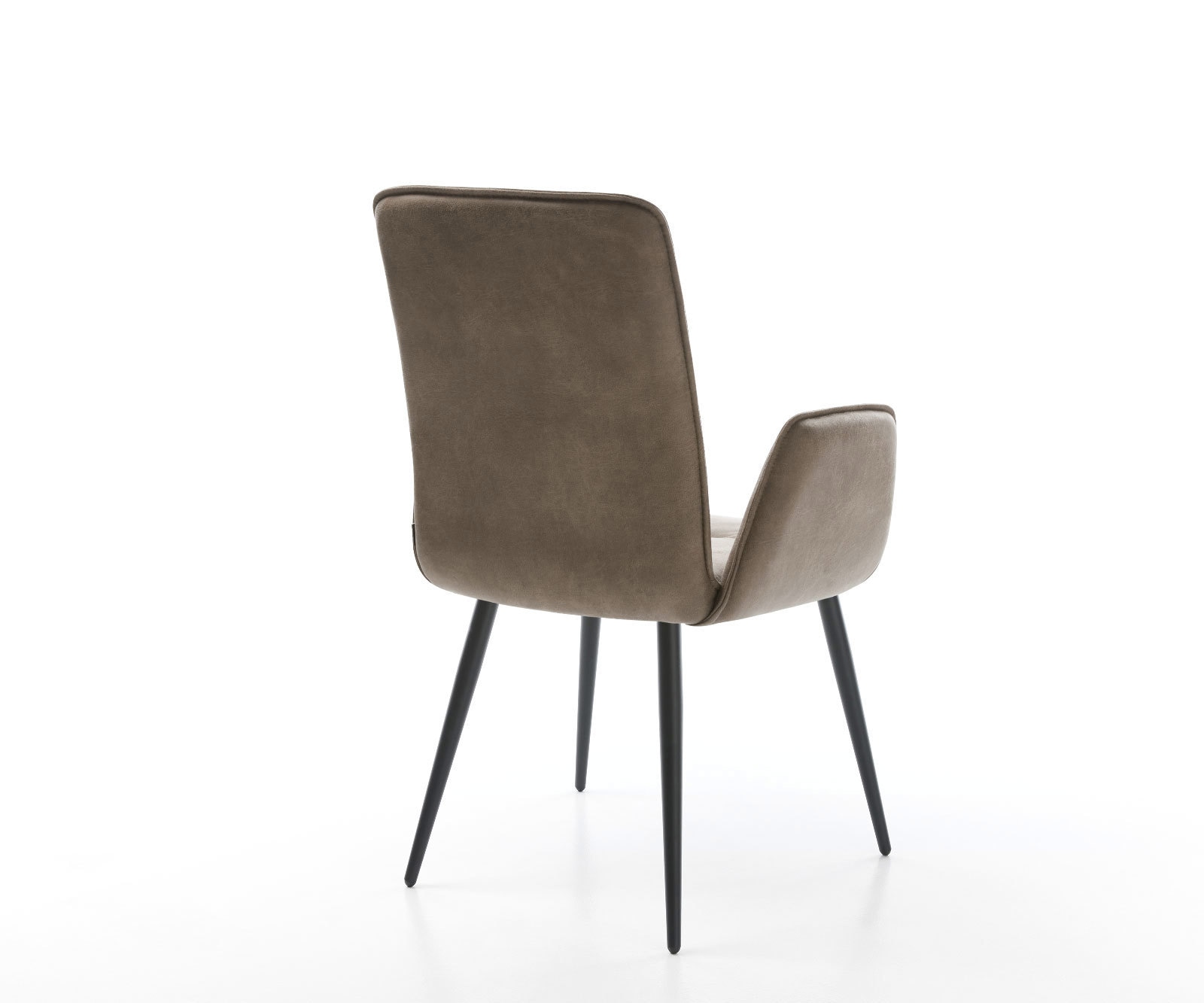 Chaise-de-salle-à-manger Vinja-Flex microvelours taupe vintage 4 pieds coniques noir 4 Chaise-de-salle-à-manger Vinja-Flex microvelours taupe vintage 4 pieds coniques noir 4