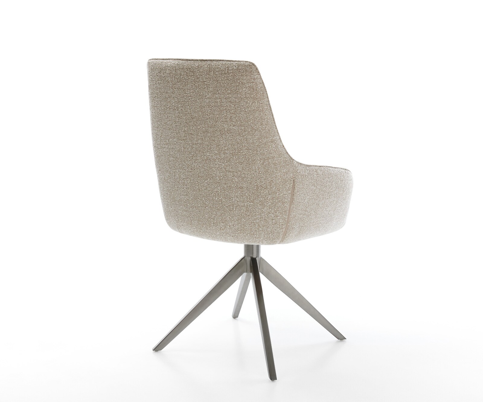 Chaise-pivotante Zelia-Flex avec accoudoirs tissu tissé doux beige pied croisé large grafiete pivotement sur 360° fonction bascule resorts ensachés 4