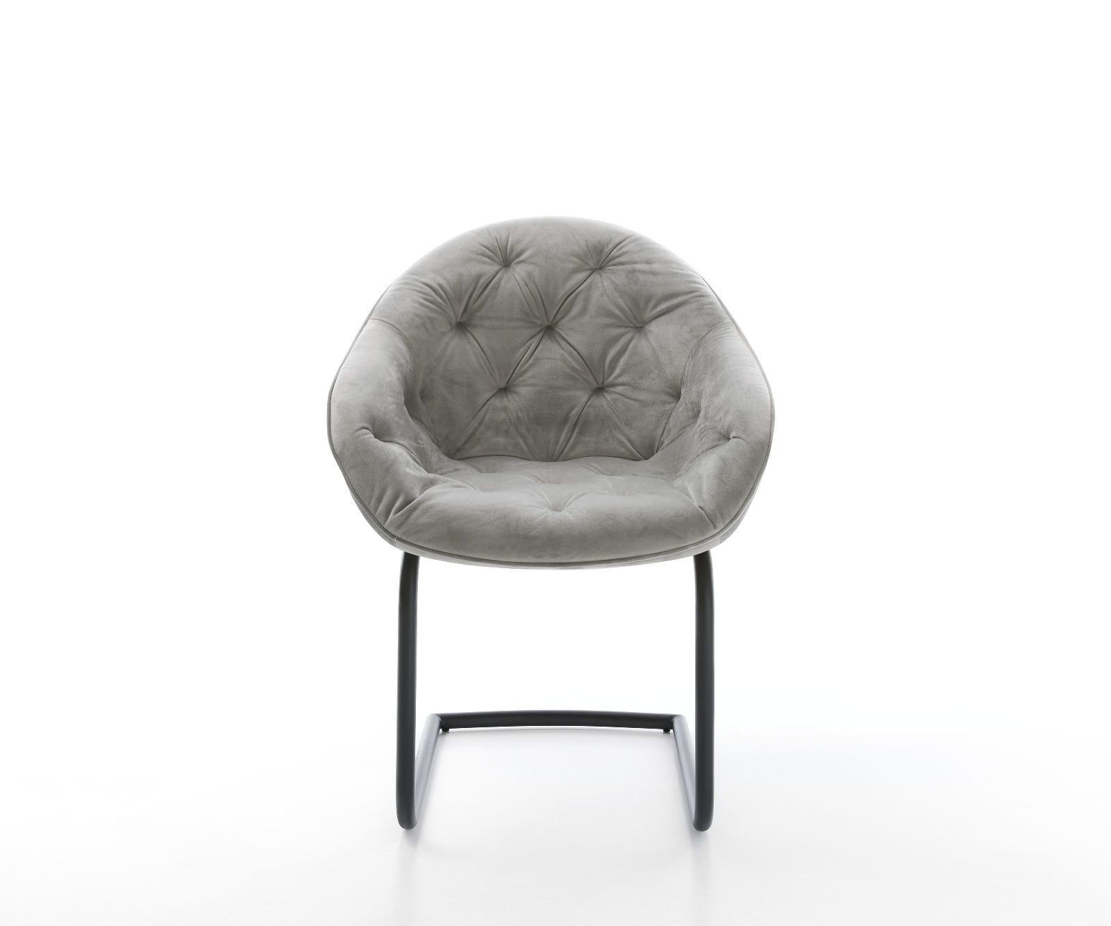 Cantilever Gaio-Flex velours gris pied cantilever rond noir 1 Cantilever Gaio-Flex velours gris pied cantilever rond noir 1