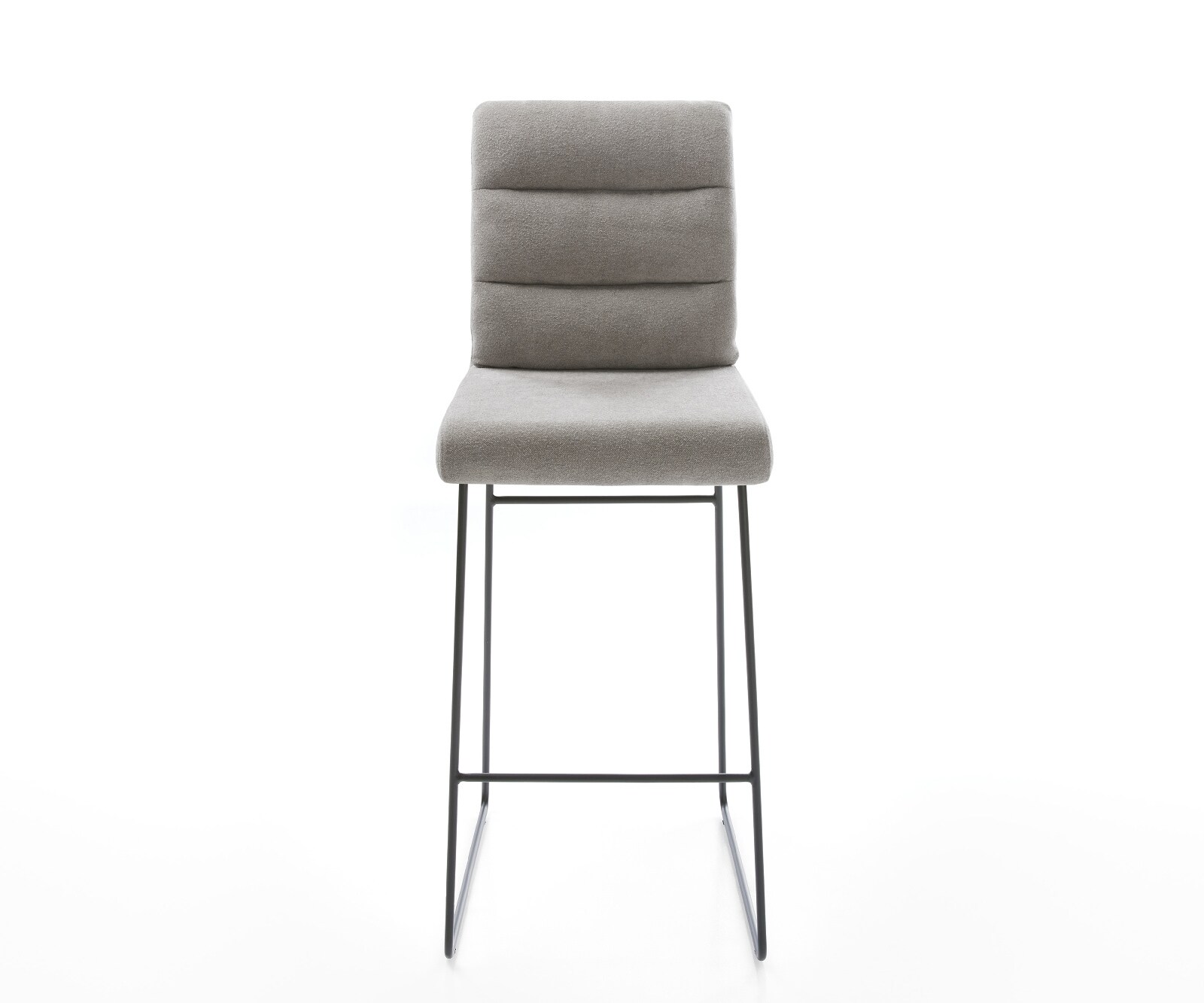 Chaise-de-bar Pela-Flex Tissu structuré doux Gris Pied trapèze noir Noir 2