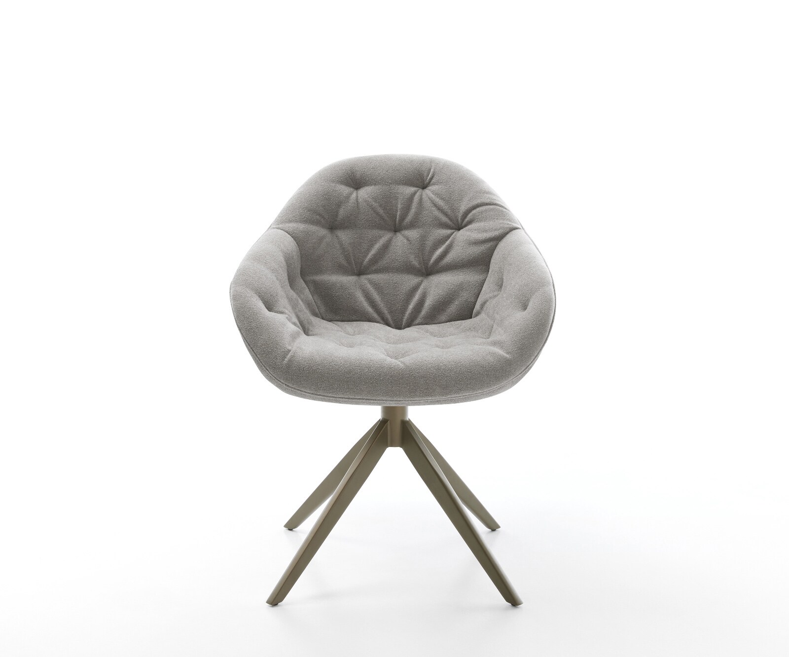 Chaise-pivotante Gaio-Flex tissu structuré doux gris pied croisé large aspect titane pivotement sur 360° fonction bascule 2