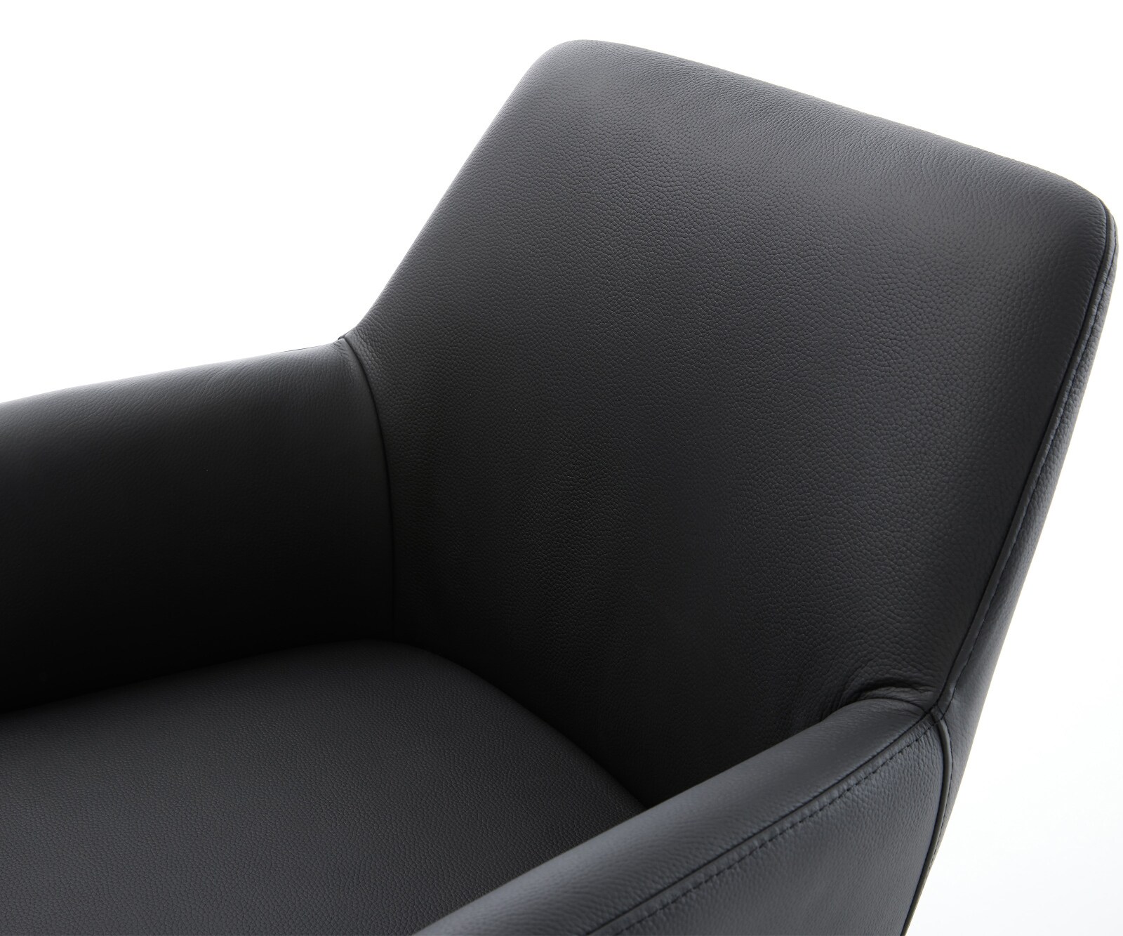 Cantilever Xana-Flex avec accoudoirs cuir de vache noir pied cantilever plat grafiete ressorts ensachés 4