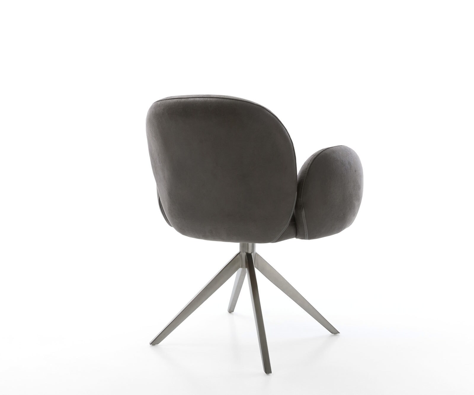 Chaise-pivotante Nube-Flex mit Armlehnen microvelours anthracite vintage pied croisé large grafiete pivotement sur 360° fonction bascule ressorts ensachés 5