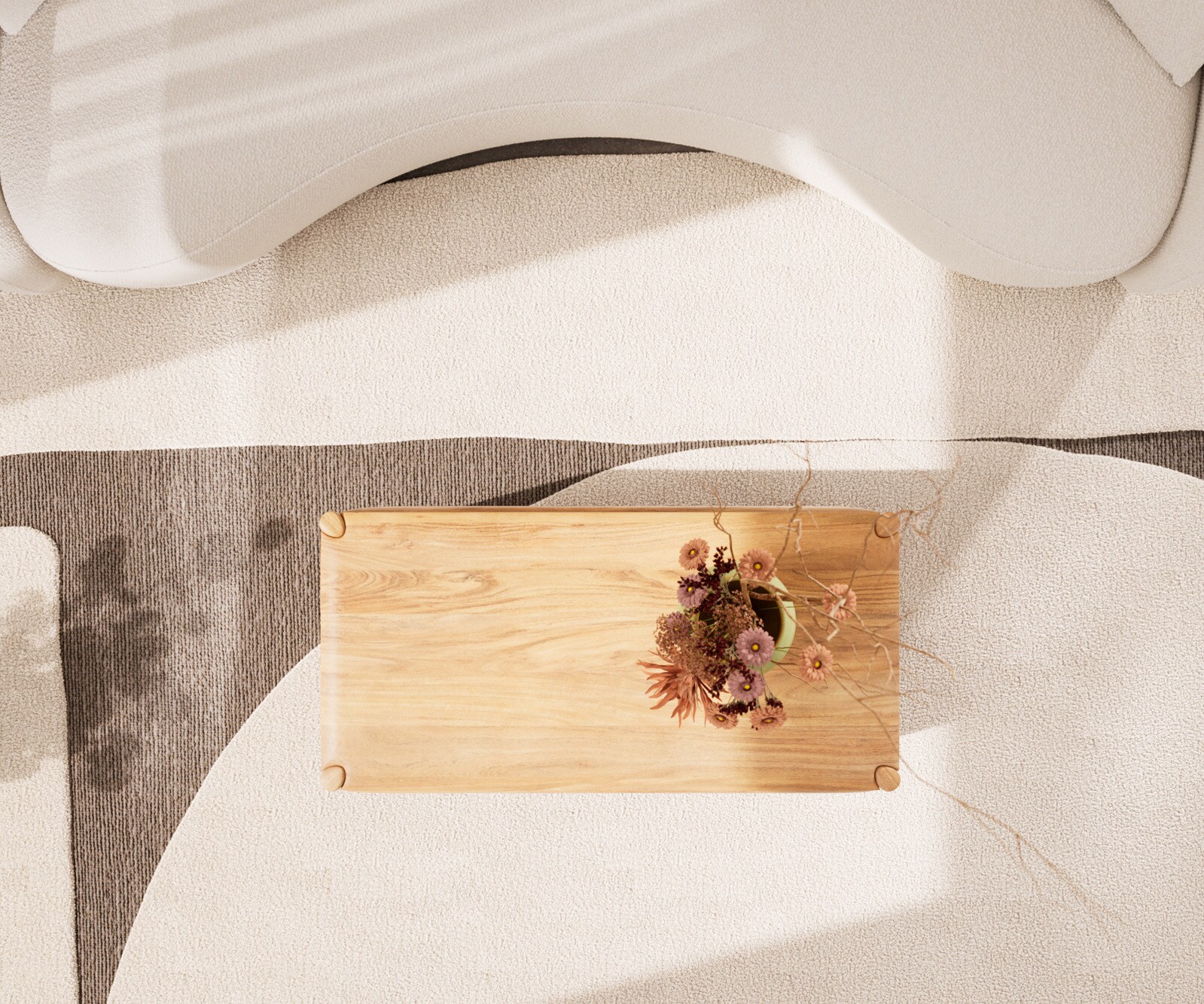 Table-basse Simcha 100x50 cm acacia naturel 2 abattants 3
