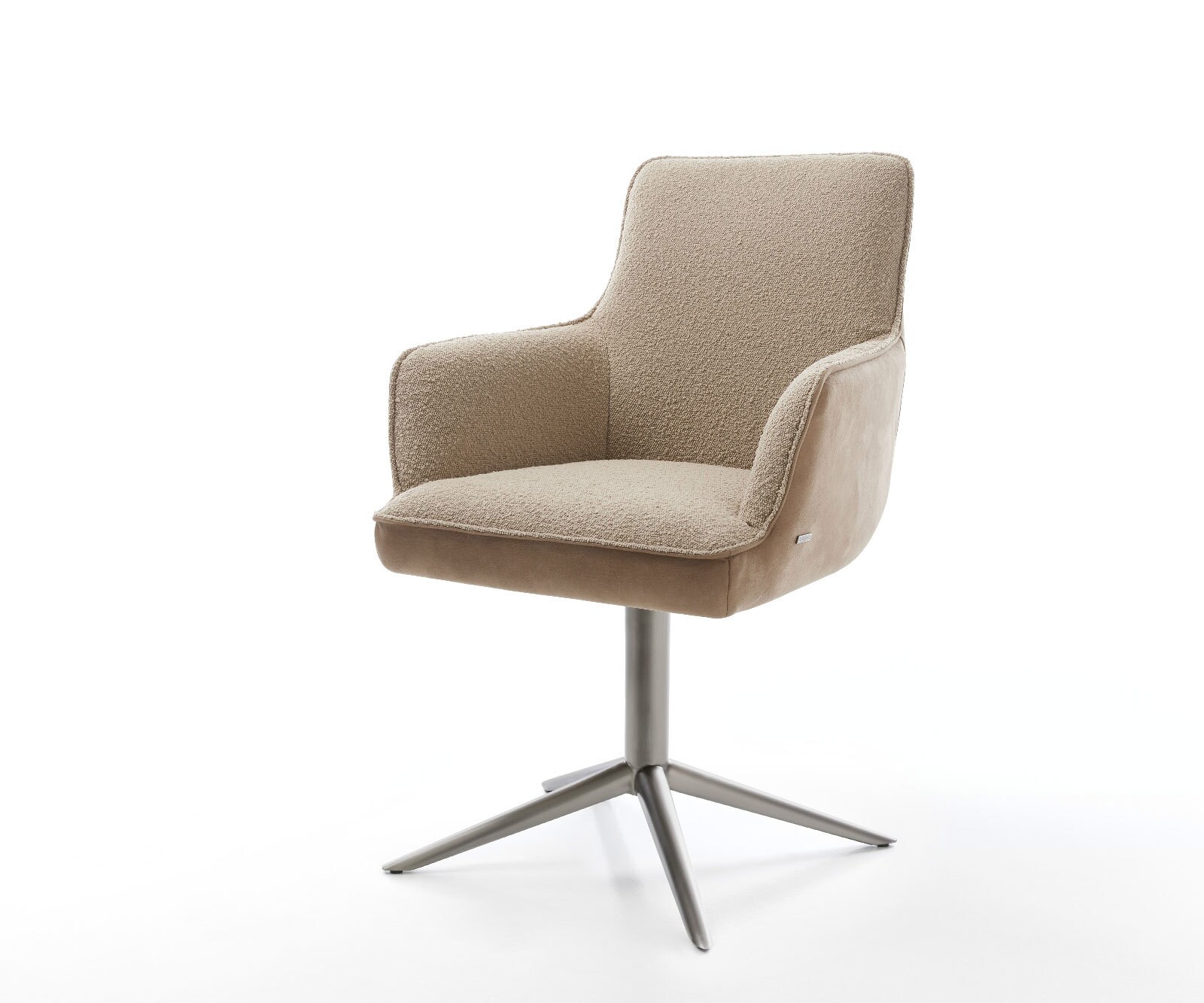 Chaise-pivotante Heira-Flex mit Armlehnen microvelours couleur boue pied de chaise 4 branches grafiete pivotement sur 360° fonction bascule ressorts ensachés 1