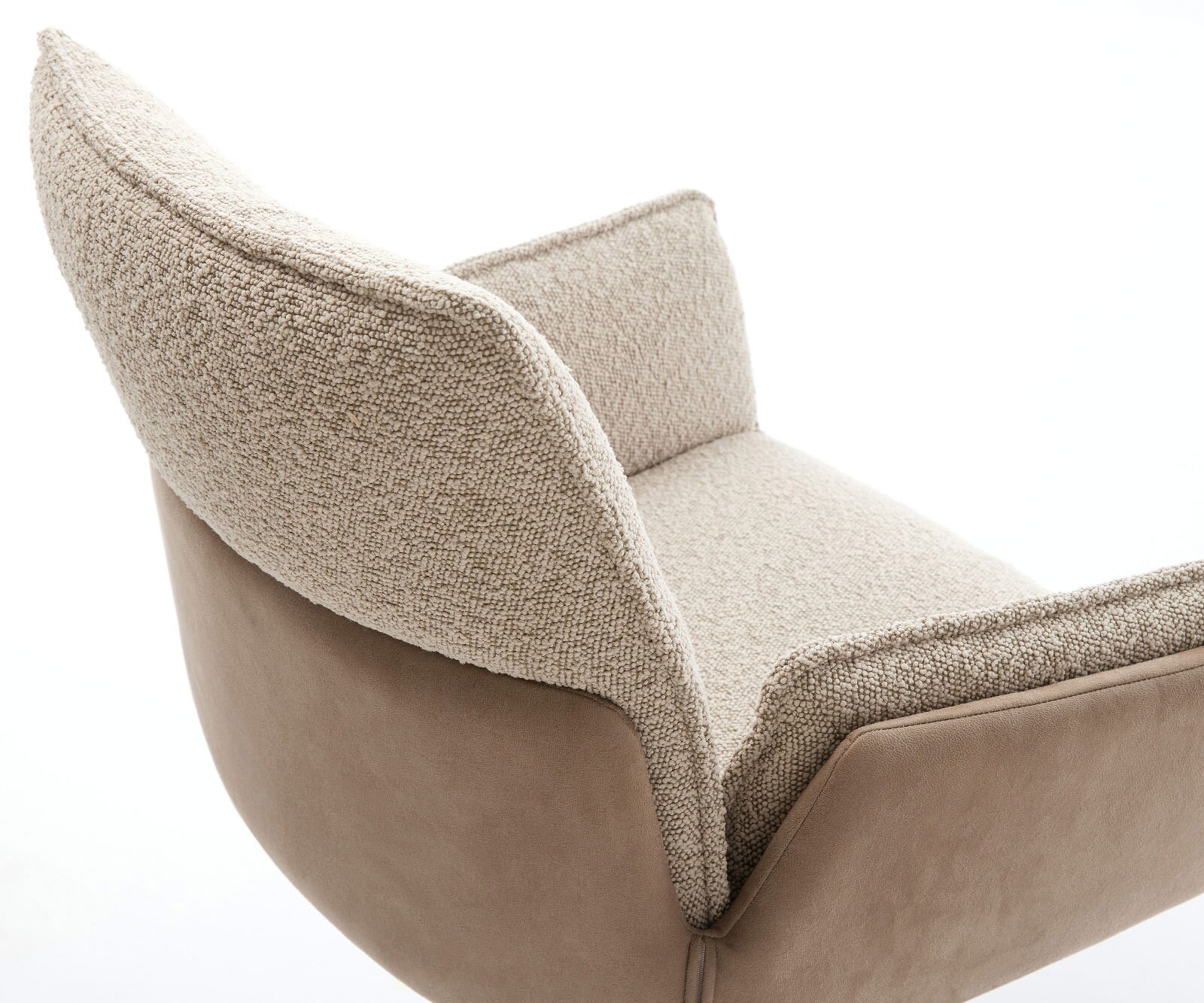 Chaise-pivotante Nela-Flex tissu mixte couleur boue pied de chaise 4 branches grafiete pivotement sur 360° fonction bascule 3