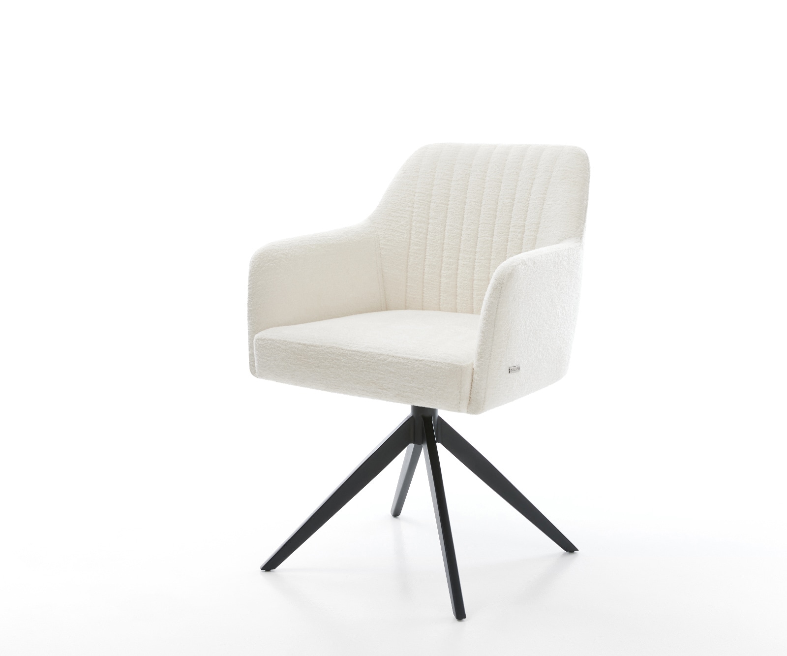 Chaise-pivotante Greg-Flex bouclé doux beige pied croisé large noir pivotement sur 360° fonction bascule resorts ensachés 1