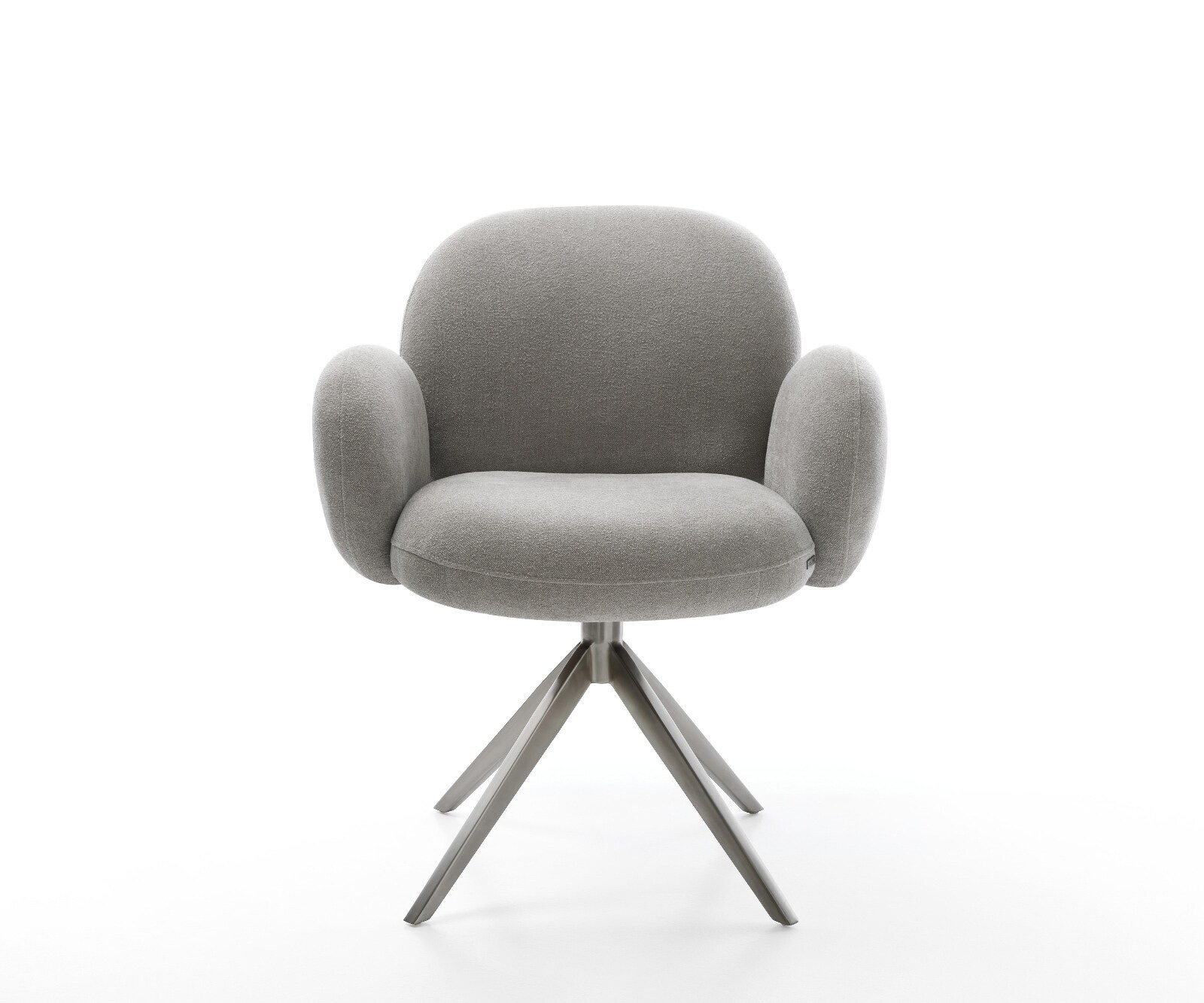 Chaise-pivotante Nube-Flex avec accoudoirs tissu structuré doux gris pied croisé large grafiete pivotement sur 360° fonction bascule resorts ensachés 2