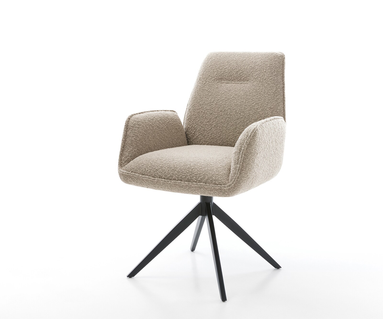 Chaise-pivotante Zoa-Flex bouclé boue pied croisé large noir pivotement sur 360° fonction bascule ressorts ensachés