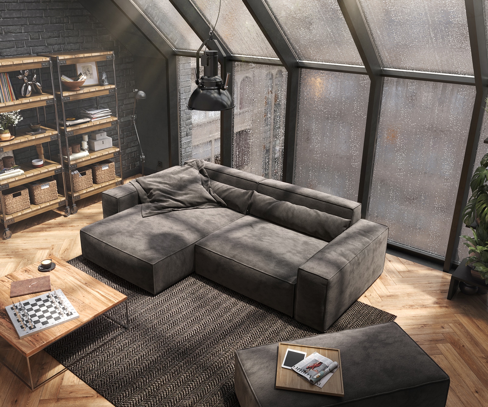 Canapé d'angle Sirpio XL 270x170 cm Microfibre Marron Kaki Recamiere variable avec Tabouret 4 Canapé d'angle Sirpio XL 270x170 cm Microfibre Marron Kaki Recamiere variable avec Tabouret 4