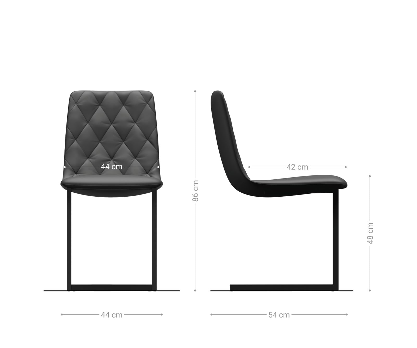 L'ensemble-de-4-chaises Trado-Adesso gris clair velours cantilever 4 L'ensemble-de-4-chaises Trado-Adesso gris clair velours cantilever 4