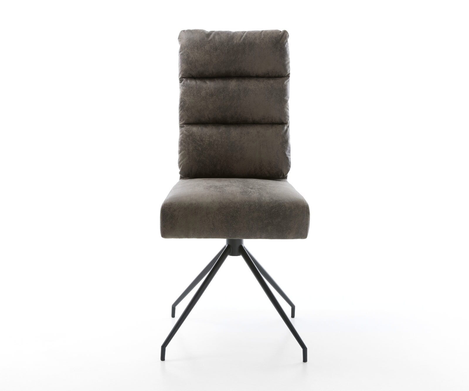 Chaise-de-salle-à-manger Pela-Flex microvelours gris antique pied croisé conique noir ressorts ensachés 1 Chaise-de-salle-à-manger Pela-Flex microvelours gris antique pied croisé conique noir ressorts ensachés 1