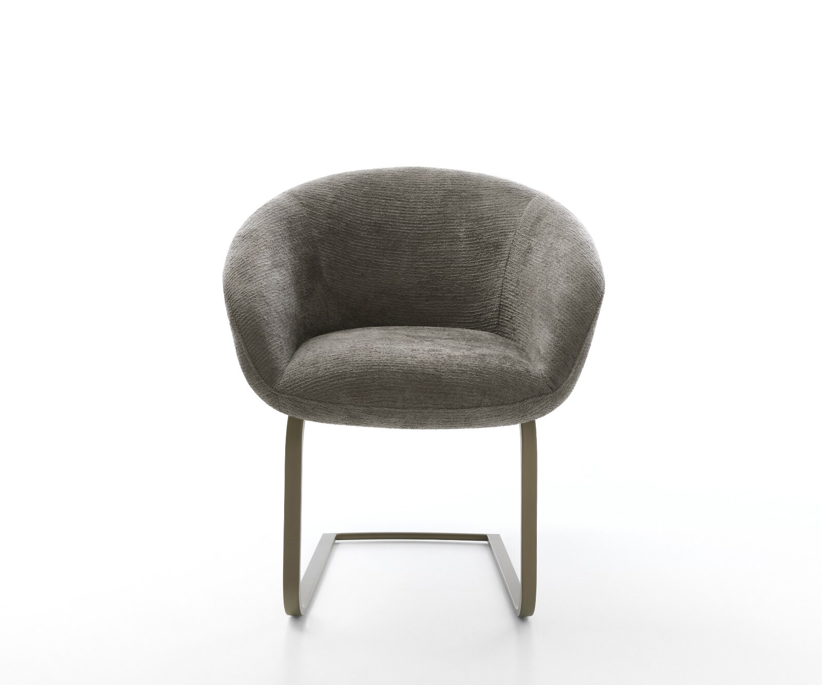 Cantilever Vinka-Flex avec accoudoirs bouclé doux couleur boue pied cantilever plat aspect titane resorts ensachés 2