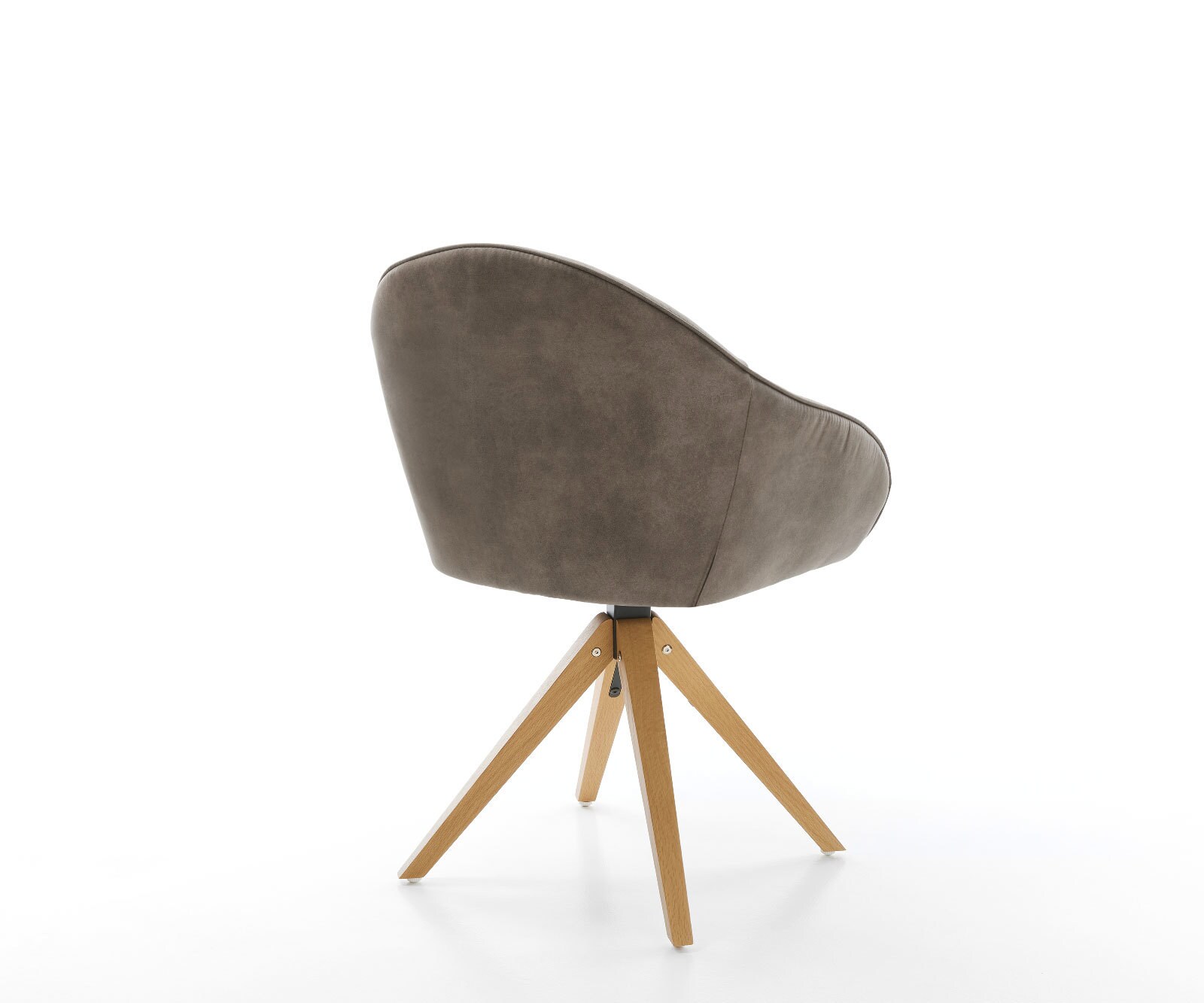 Chaise-de-salle-à-manger Gaio-Flex microvelours taupe vintage pied en bois angulaire naturel 4 Chaise-de-salle-à-manger Gaio-Flex microvelours taupe vintage pied en bois angulaire naturel 4