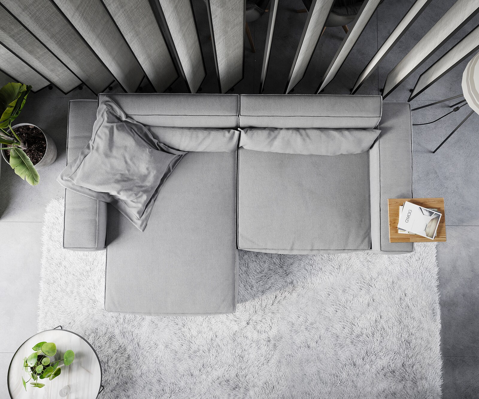 Canapé d'angle Sirpio XL 270x170 cm Microfibre Gris Recamiere variable 5