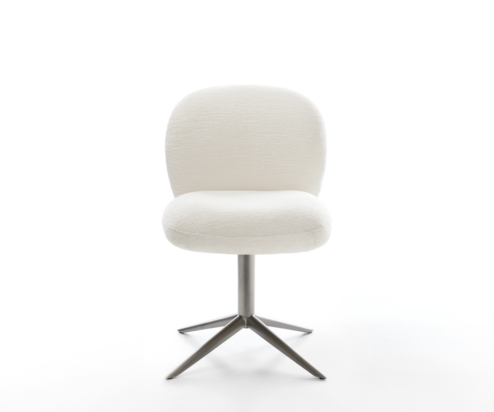 Chaise-pivotante Nube-Flex bouclé doux beige pied de chaise 4 branches grafiete pivotement sur 360° fonction bascule resorts ensachés 2