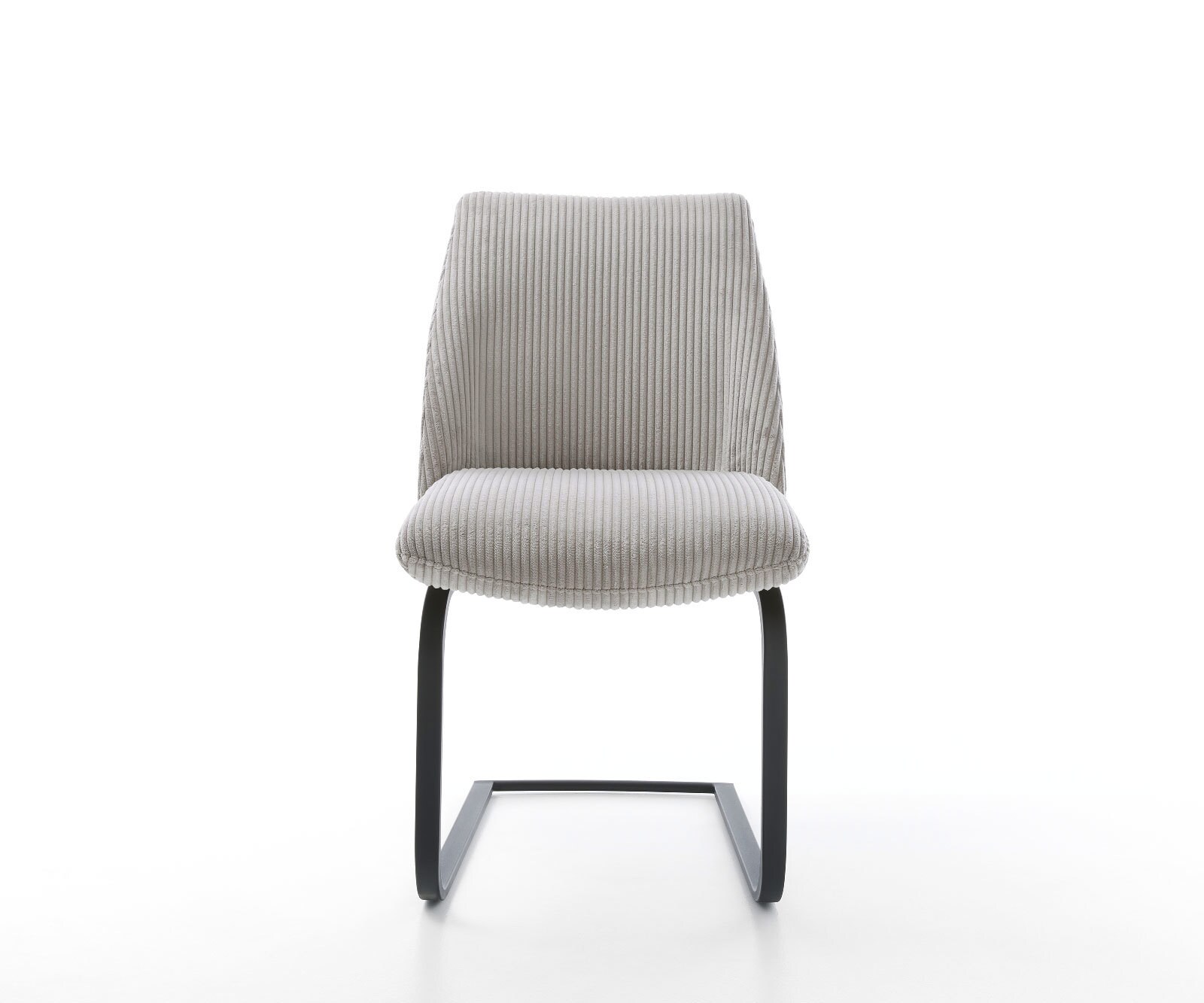 Cantilever Elso-Flex côtelé gris argenté pied cantilever plat noir ressorts ensachés 2