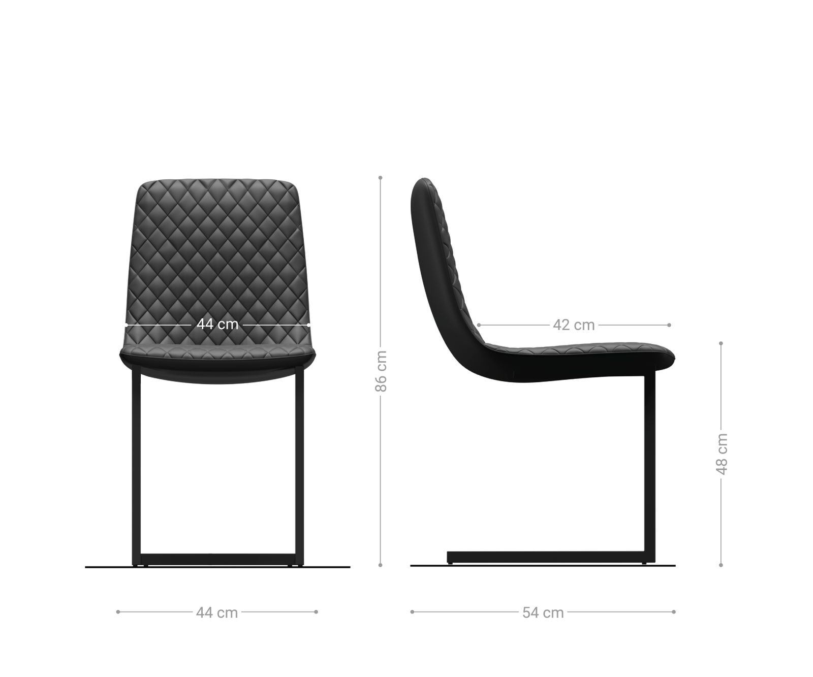 L'ensemble-de-4-chaises Novi-Adesso pétrole velours cantilever 4 L'ensemble-de-4-chaises Novi-Adesso pétrole velours cantilever 4