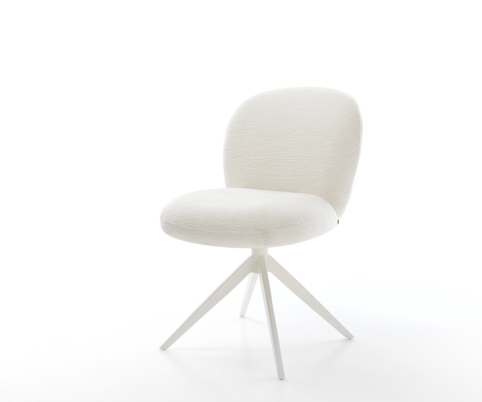 Chaise-pivotante Nube-Flex bouclé doux beige pied croisé large blanc pivotement sur 360° fonction bascule resorts ensachés 1