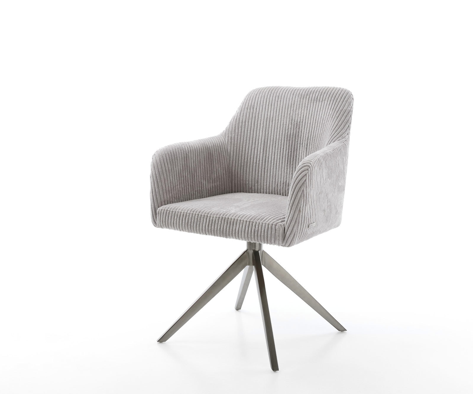 Chaise-pivotante Greg-Flex côtelé gris argenté pied croisé large grafiete pivotement sur 360° fonction bascule ressorts ensachés Chaise-pivotante Greg-Flex côtelé gris argenté pied croisé large grafiete pivotement sur 360° fonction bascule ressorts ensachés