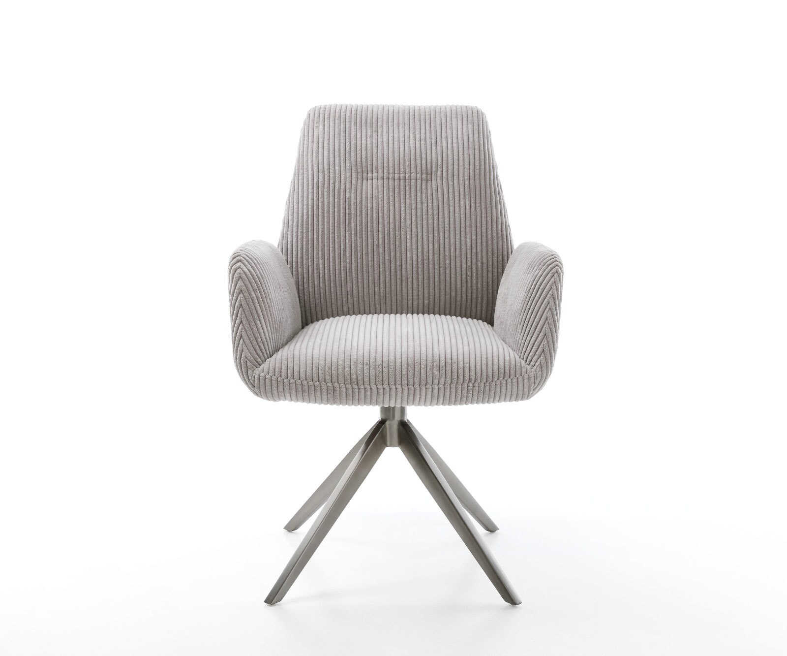 Chaise-pivotante Zoa-Flex côtelé gris argenté pied croisé large grafiete pivotement sur 360° fonction bascule ressorts ensachés 2