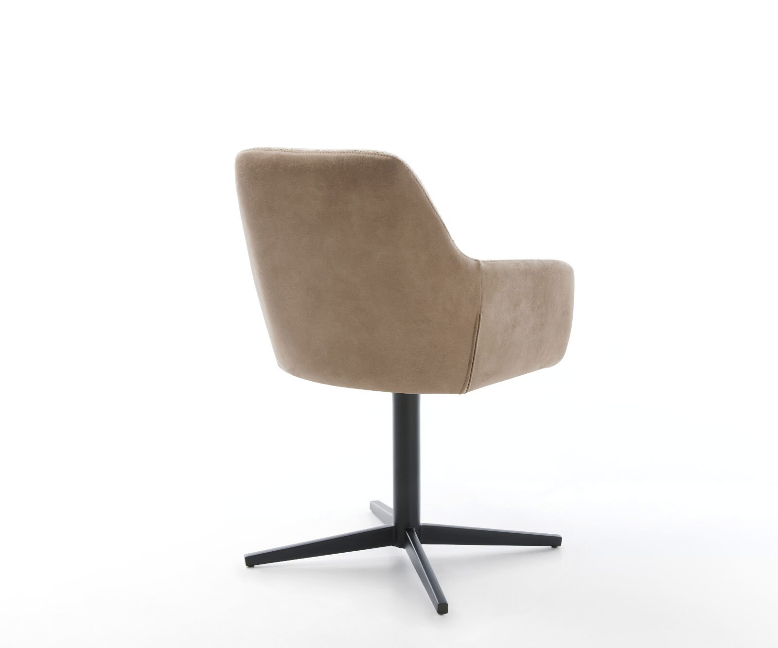 Chaise-pivotante Pejo-Flex tissu mixte couleur boue pied de chaise 4 branches noir pivotement sur 360° ressorts ensachés 4