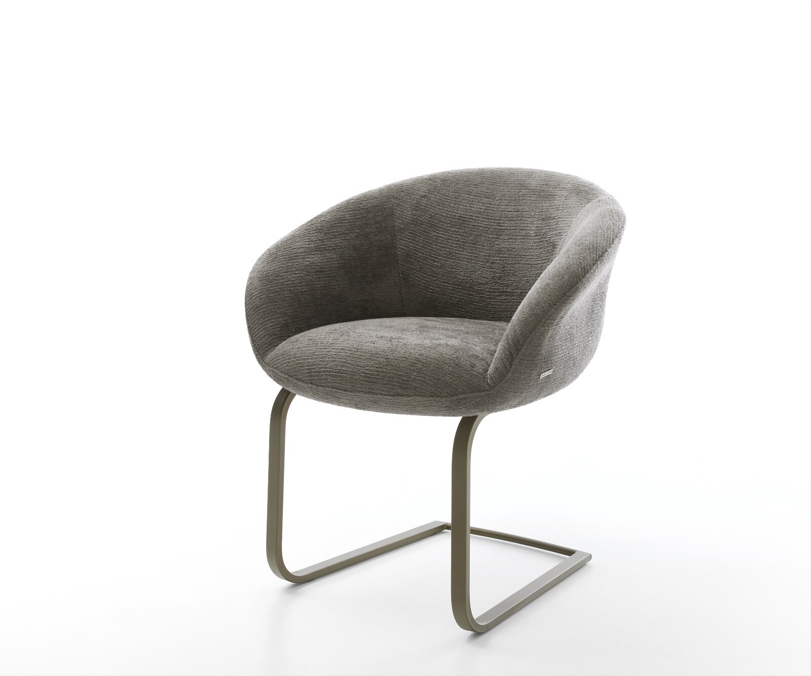 Cantilever Vinka-Flex avec accoudoirs bouclé doux couleur boue pied cantilever plat aspect titane resorts ensachés 1