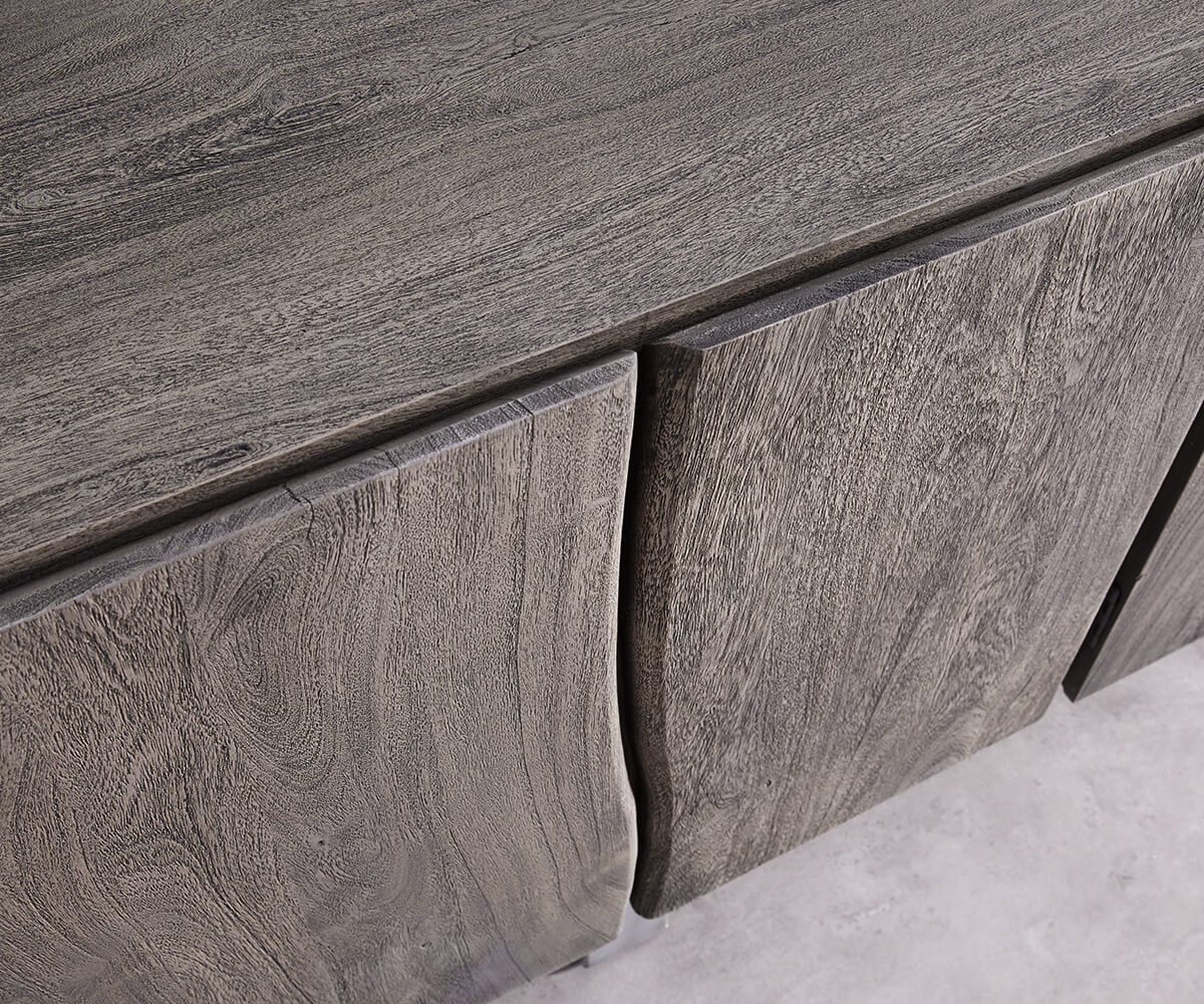 Buffet Live-Edge 220 cm acacia massif platine 6 portes 2 Buffet Live-Edge 220 cm acacia massif platine 6 portes 2
