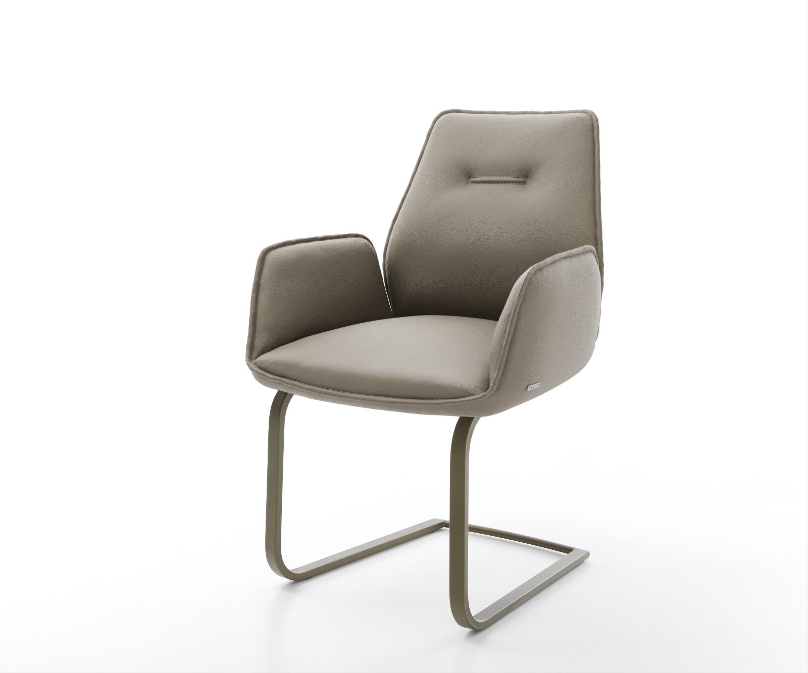 Cantilever Zoa-Flex cuir de vache couleur boue pied cantilever plat aspect titane 1