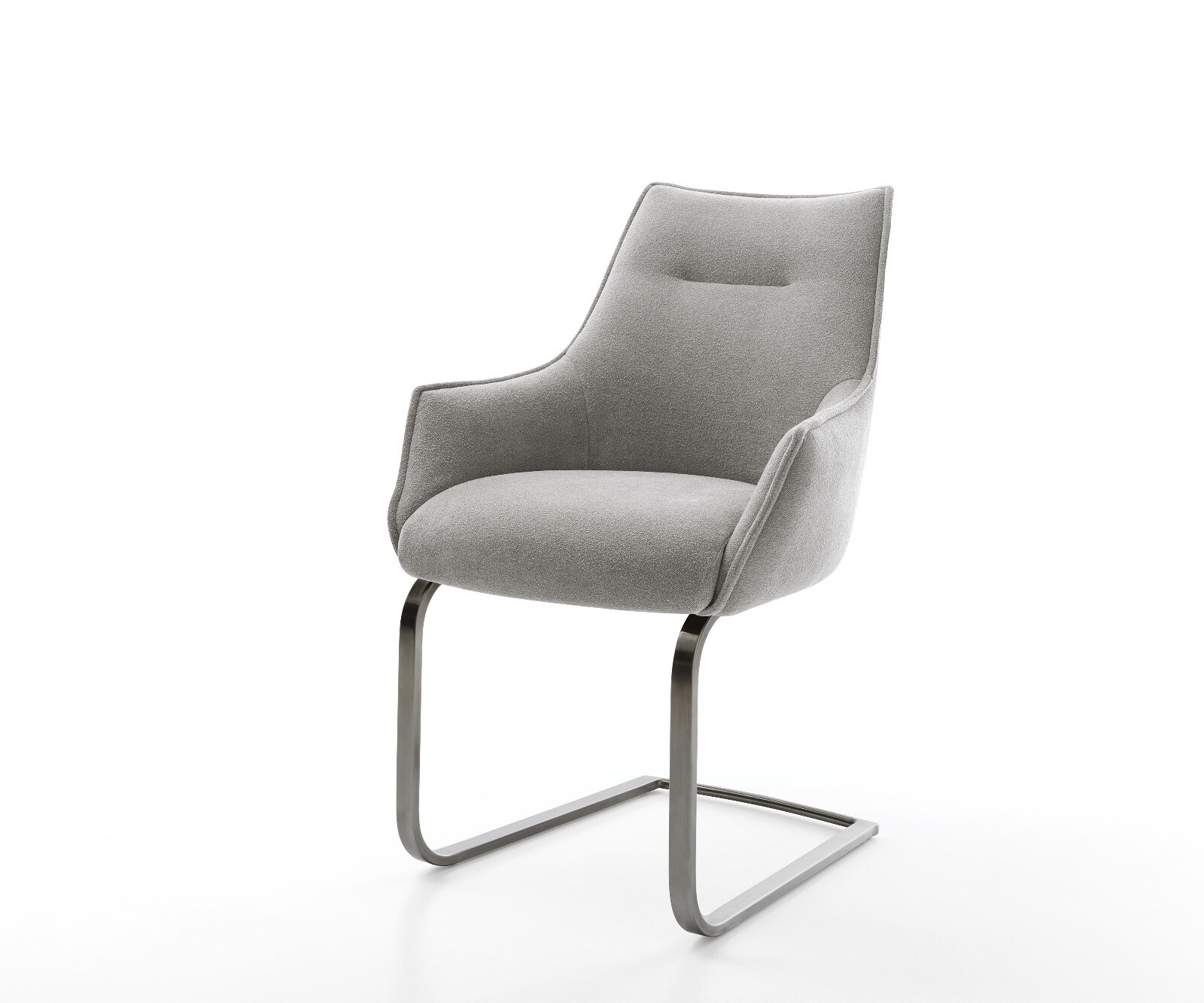 Cantilever Alja-Flex avec accoudoirs tissu structuré doux gris pied cantilever plat grafiete resorts ensachés 1