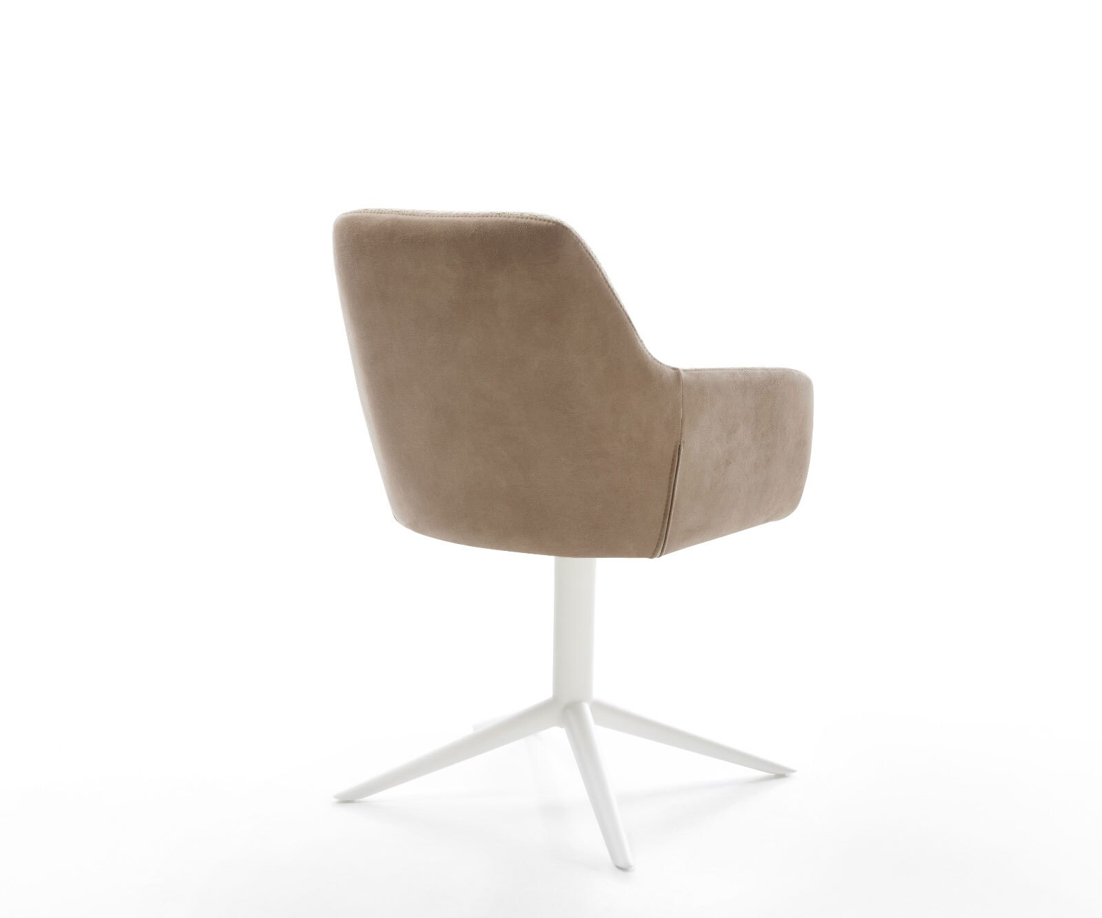 Chaise-pivotante Pejo-Flex tissu mixte couleur boue pied de chaise 4 branches blanc pivotement sur 360° fonction bascule ressorts ensachés 4