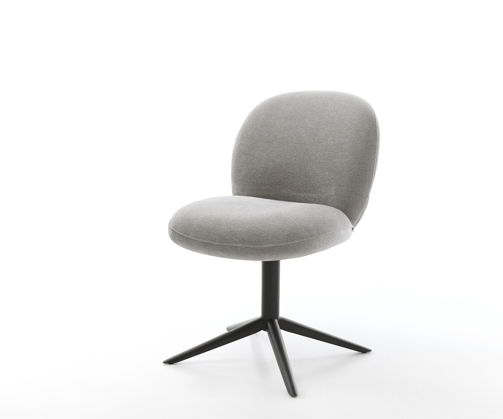 Chaise-pivotante Nube-Flex tissu structuré doux gris pied de chaise 4 branches noir pivotement sur 360° fonction bascule resorts ensachés 1