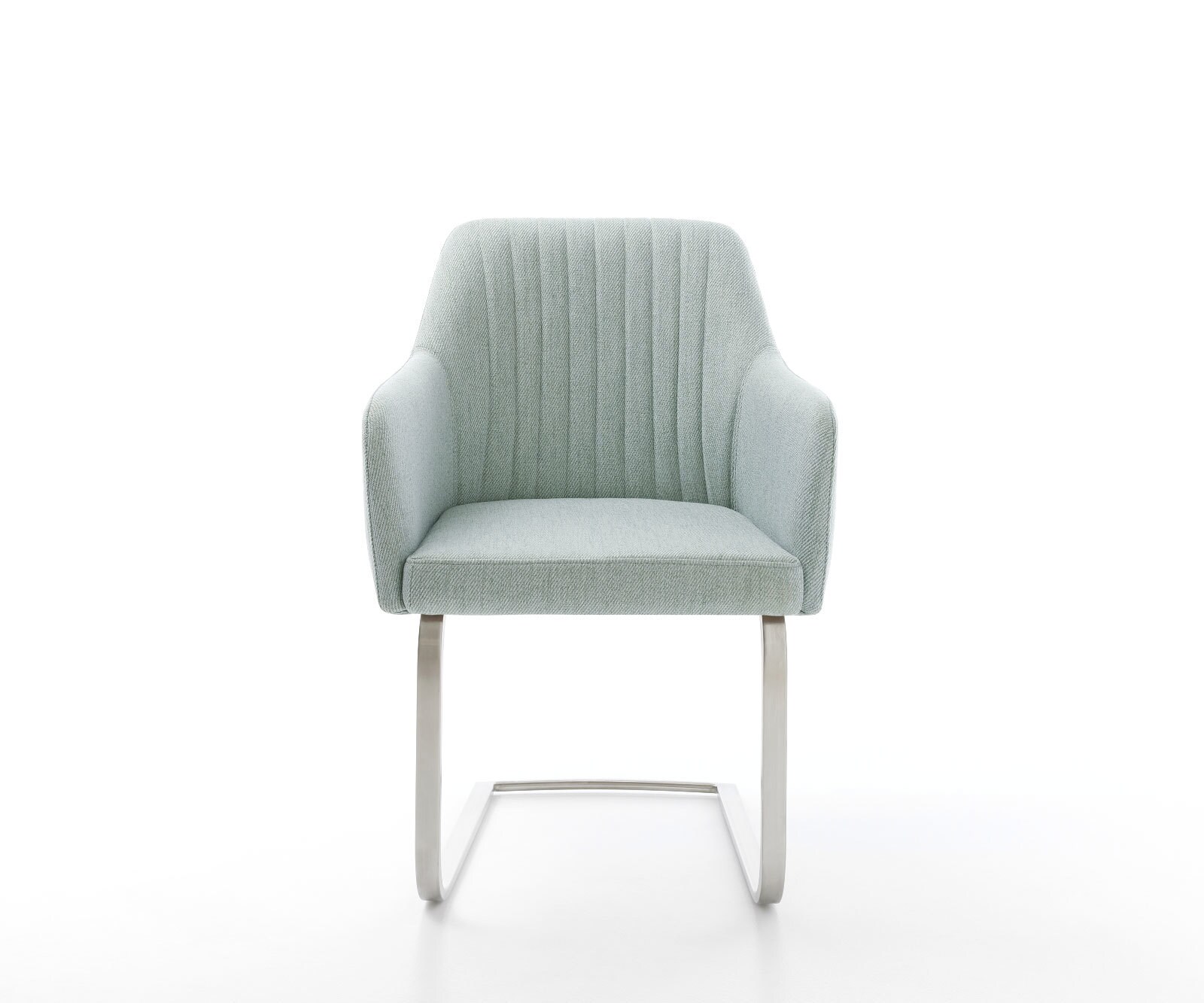 Cantilever Greg-Flex rayures Vert menthe pied cantilever plat acier inoxydable brossé 1