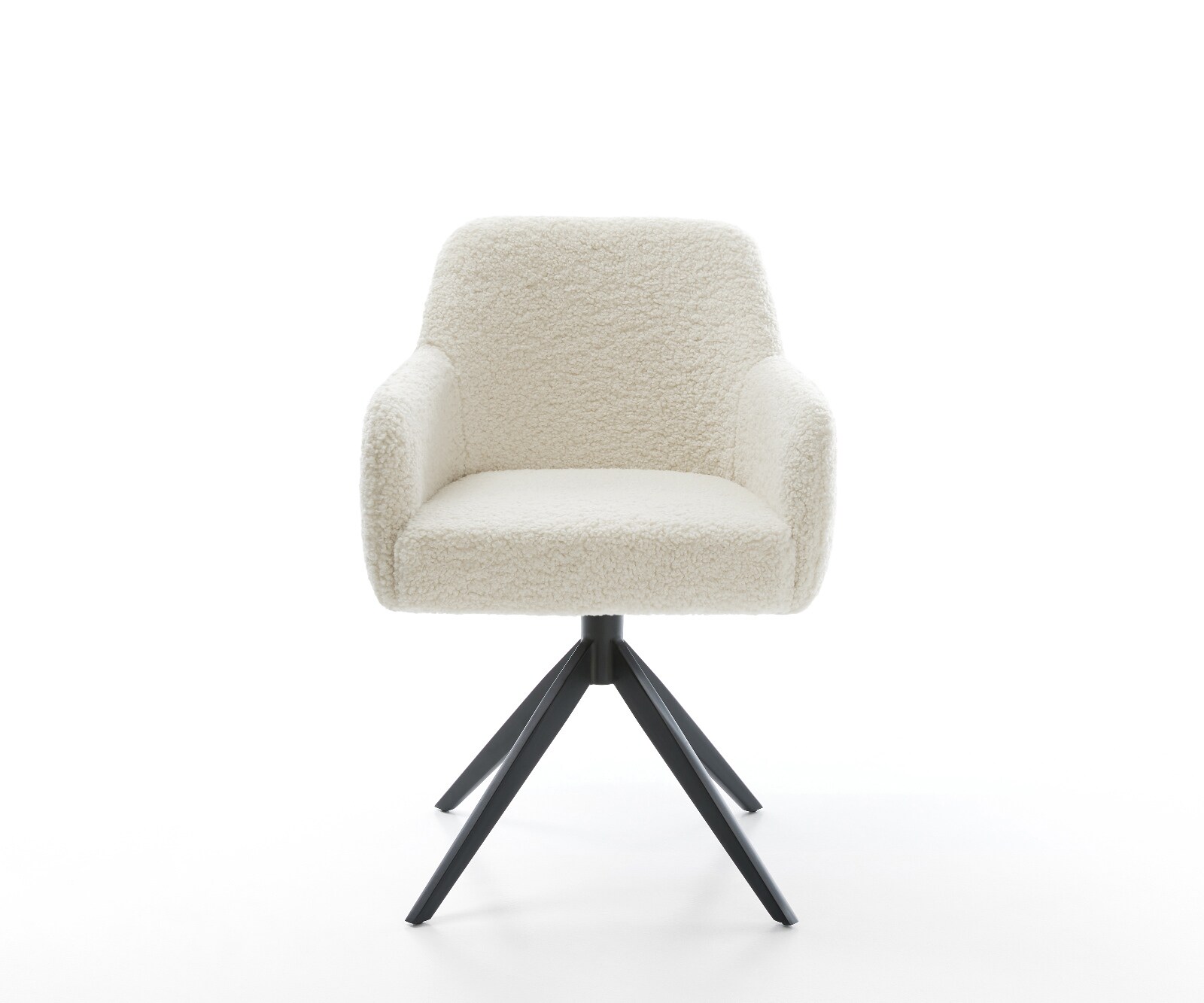 Chaise-pivotante Greg-Flex tissu teddy beige pied croisé large noir pivotement sur 360° fonction bascule resorts ensachés 1